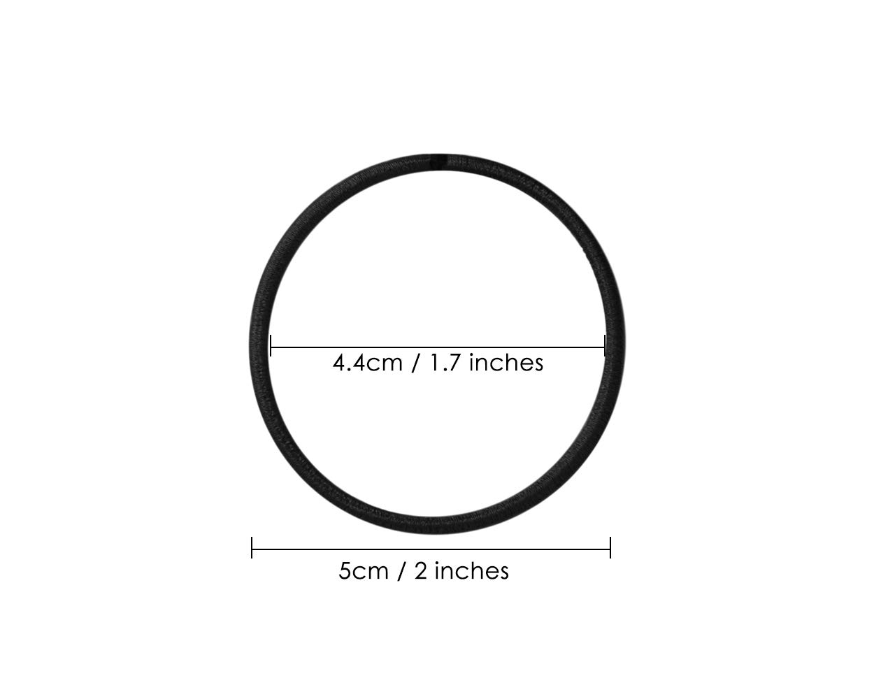 DS. DISTINCTIVE STYLE 50-Pack Black Hair Ties - 2.5mm Elastic Hair Bands for Women, Ponytail Holders, No-Slip Hair Rubber Bands - Perfect for Workouts, Office, School & Everyday Use