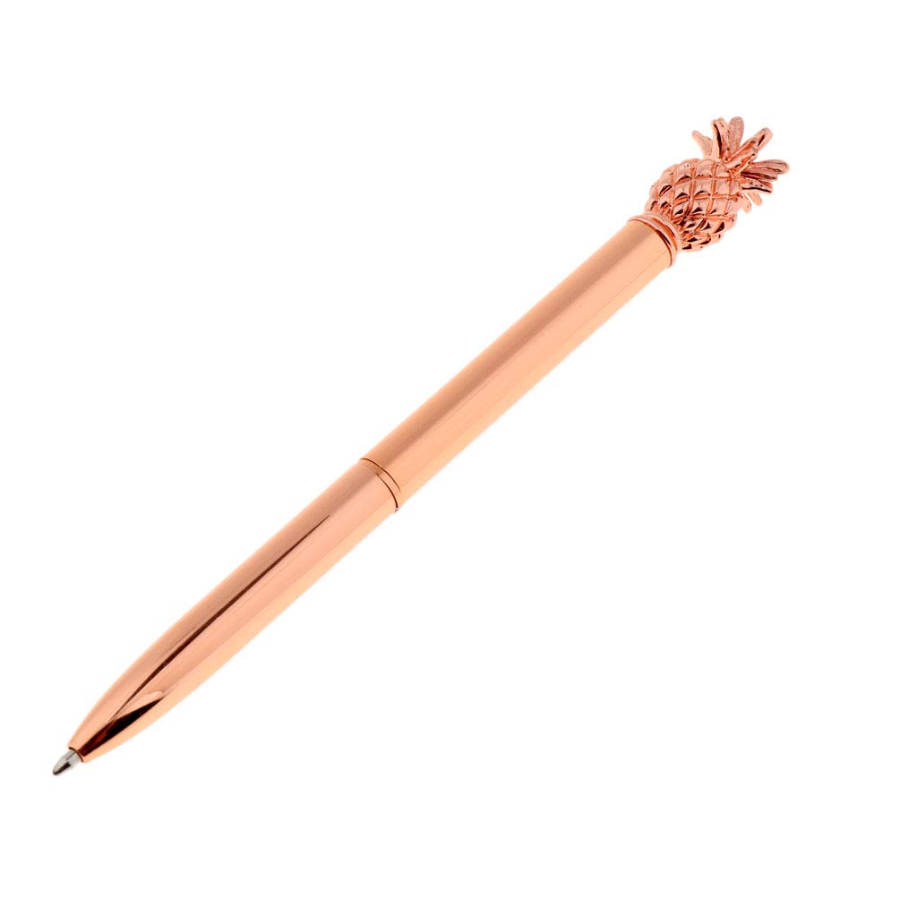 Bonarty Premium Metal Pineapple Ballpoint Pen - Elegant Rose Gold, Silver & Gold Options with Smooth Black Ink - Perfect for Office, Gifts & Journaling