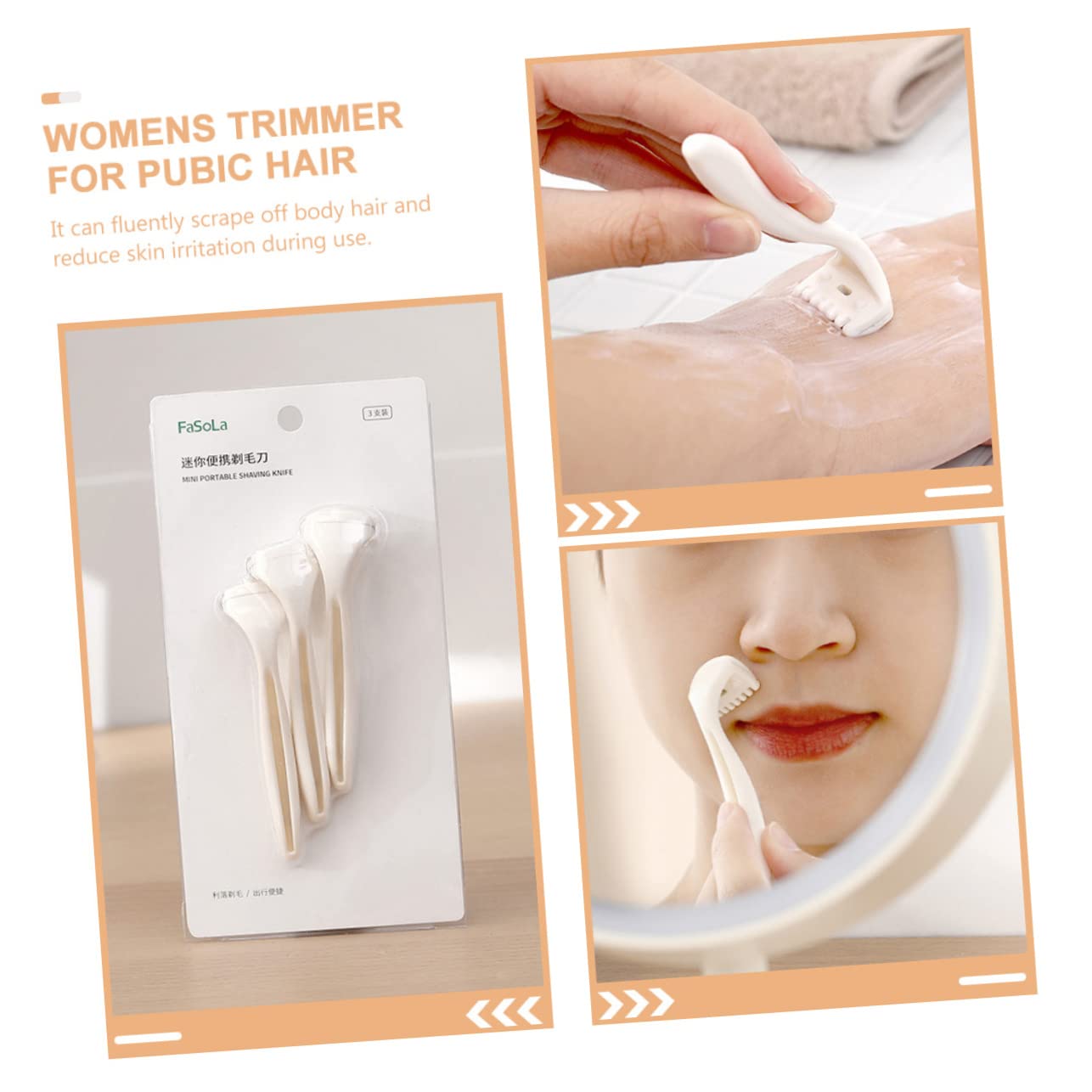 POPETPOP 6-Pack Women's Electric Shaver & Hair Trimmer - Rechargeable Bikini, Armpit, Body Hair Remover for Smooth Skin - White ABS (Perfect for Travel, Gym & Home Use)