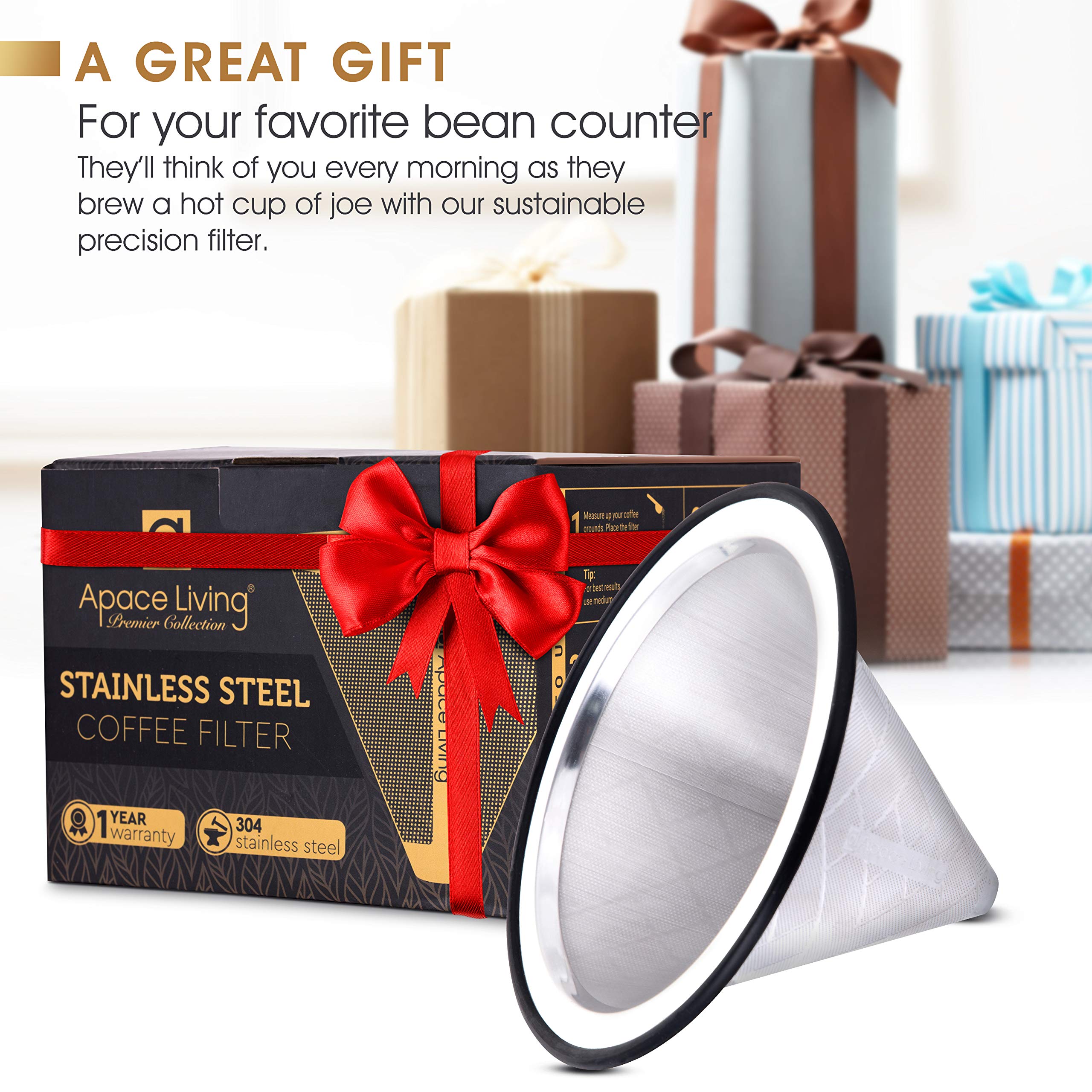 Reusable Stainless Steel Coffee Dripper for Hario V60 & Chemex - Eco-Friendly Pour Over Brewing at Home