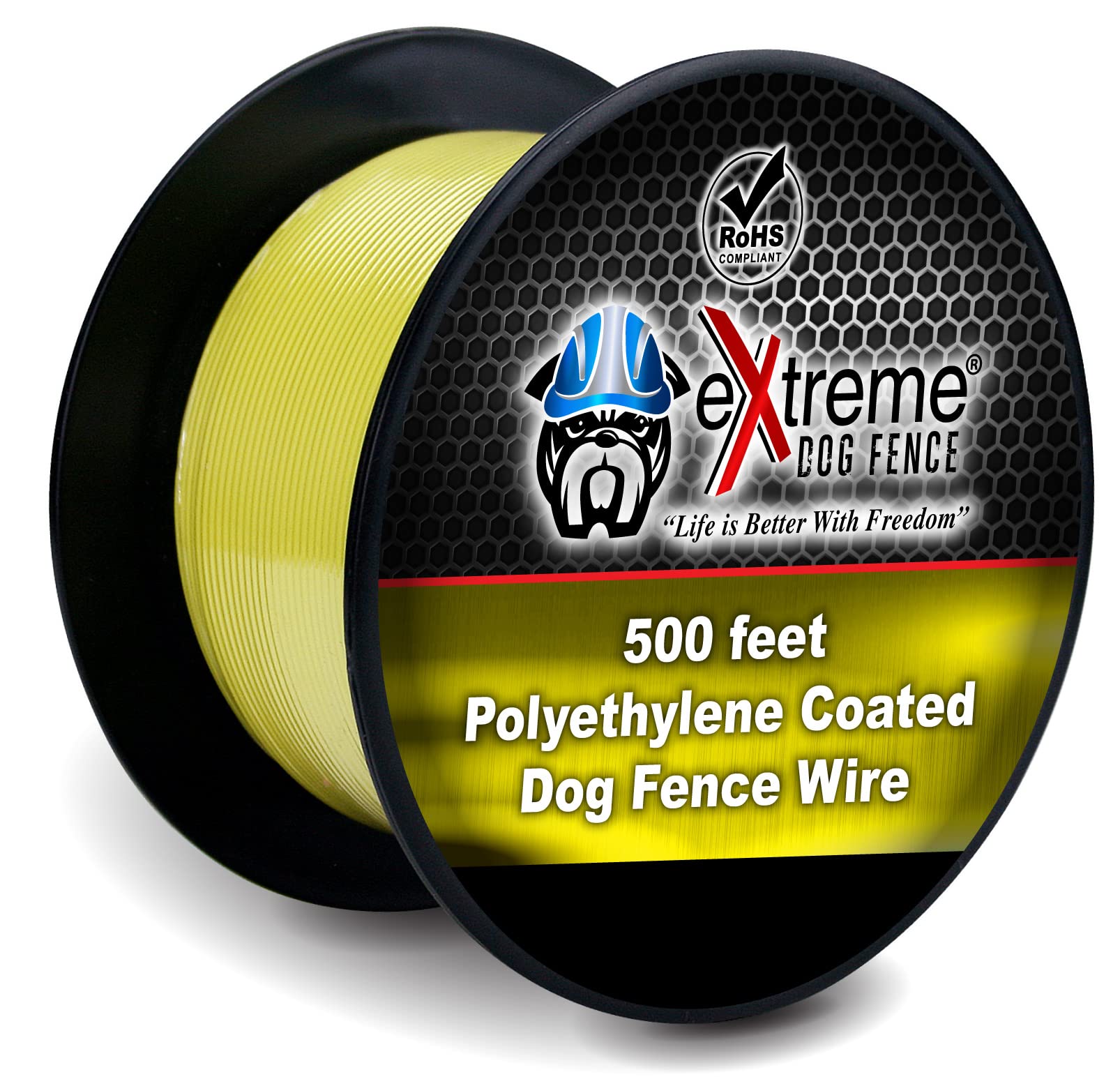 500ft Underground Dog Fence Wire - Compatible with PetSafe, Extreme Dog Fence & Other Invisible Fence Systems | Heavy Duty Electric Pet Containment Solution for Large Yards & Backyards | DIY Dog Fence Installation Kit