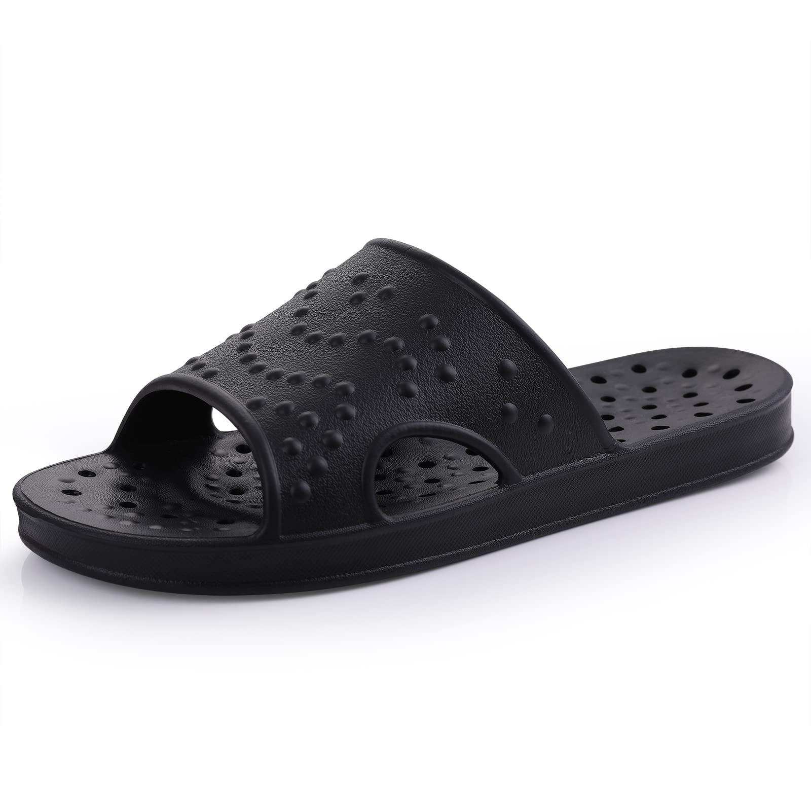 Women's Quick-Drying Shower Shoes with Arch Support - Lightweight Pool Slides & Beach Sandals with Drain Holes for Swimming, Spa, and Gym Use