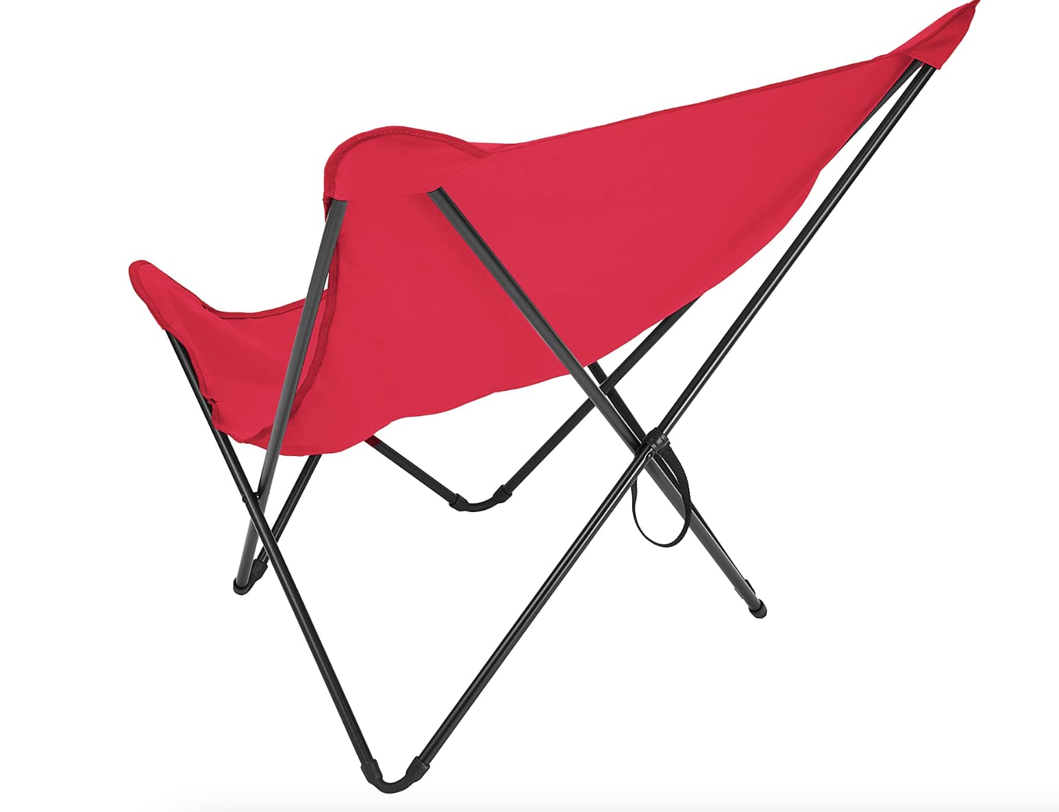 Lafuma Pop Up XL Lounge Chair - Extra Large Folding Butterfly Chair for Outdoor, Beach, Camping & Dorm - Comfortable Portable Recliner in Garance Red