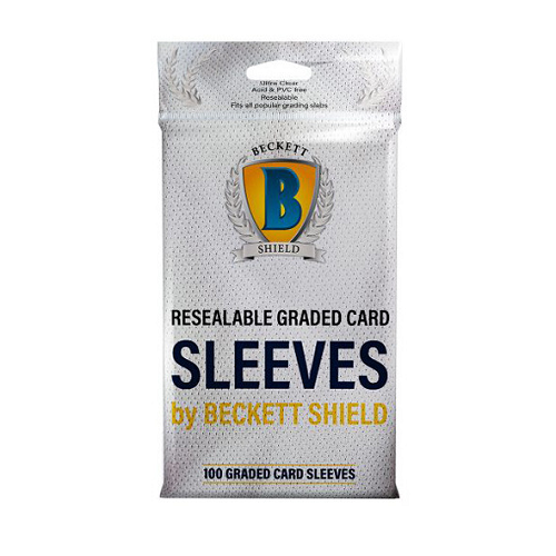Beckett Shield Resealable Graded Card Sleeves - 100 Pack (25 Count x 4) - Perfect for Sports Cards, Trading Cards & Collectibles Protection - Ideal for Card Grading, Storage & Display