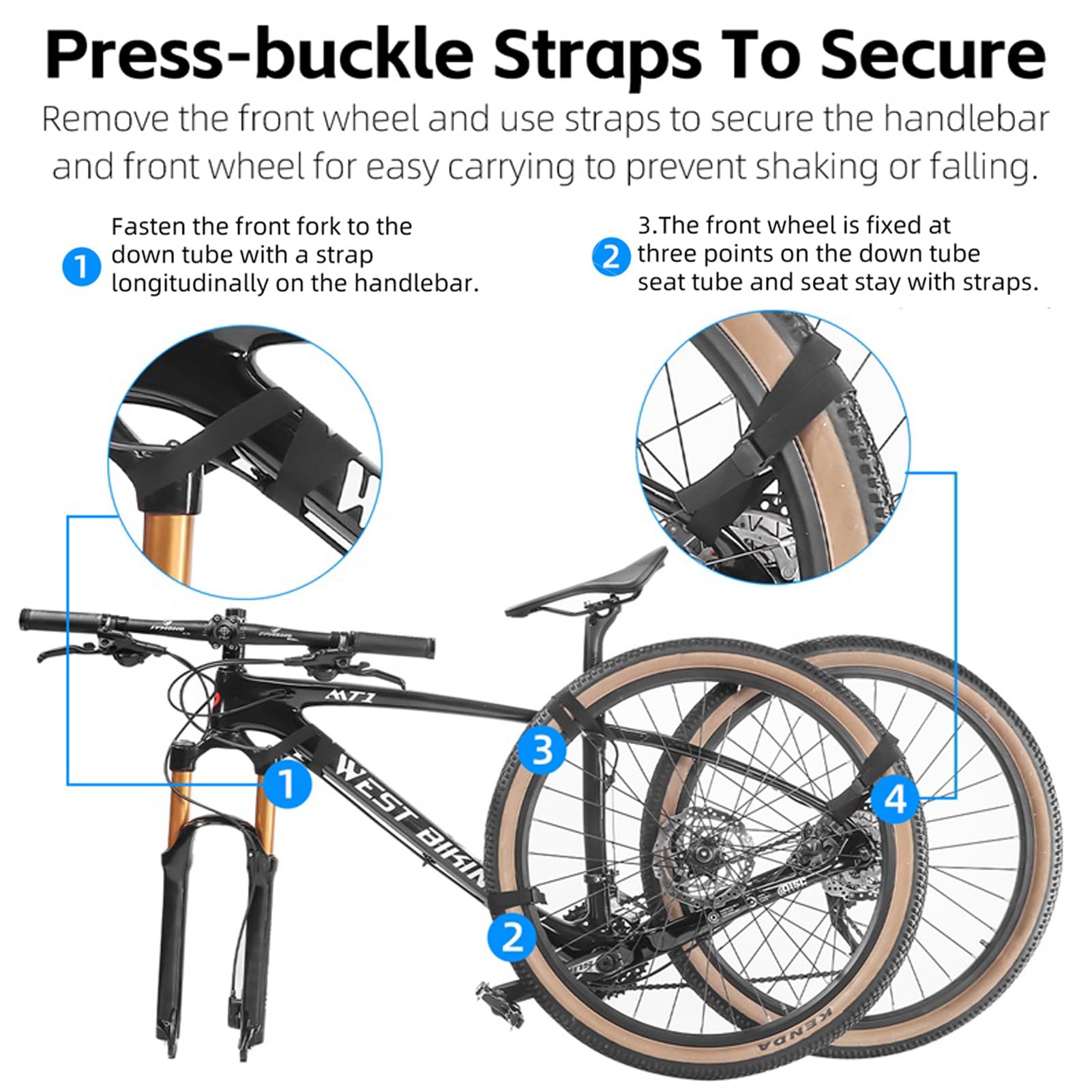 CamGo Foldable Bike Travel Bag - Durable Bicycle Carrier Case for 27.5 Inch Bikes - Waterproof Cycling Transport Bag for Outdoor Adventures, Commuting & Air Travel (Black)