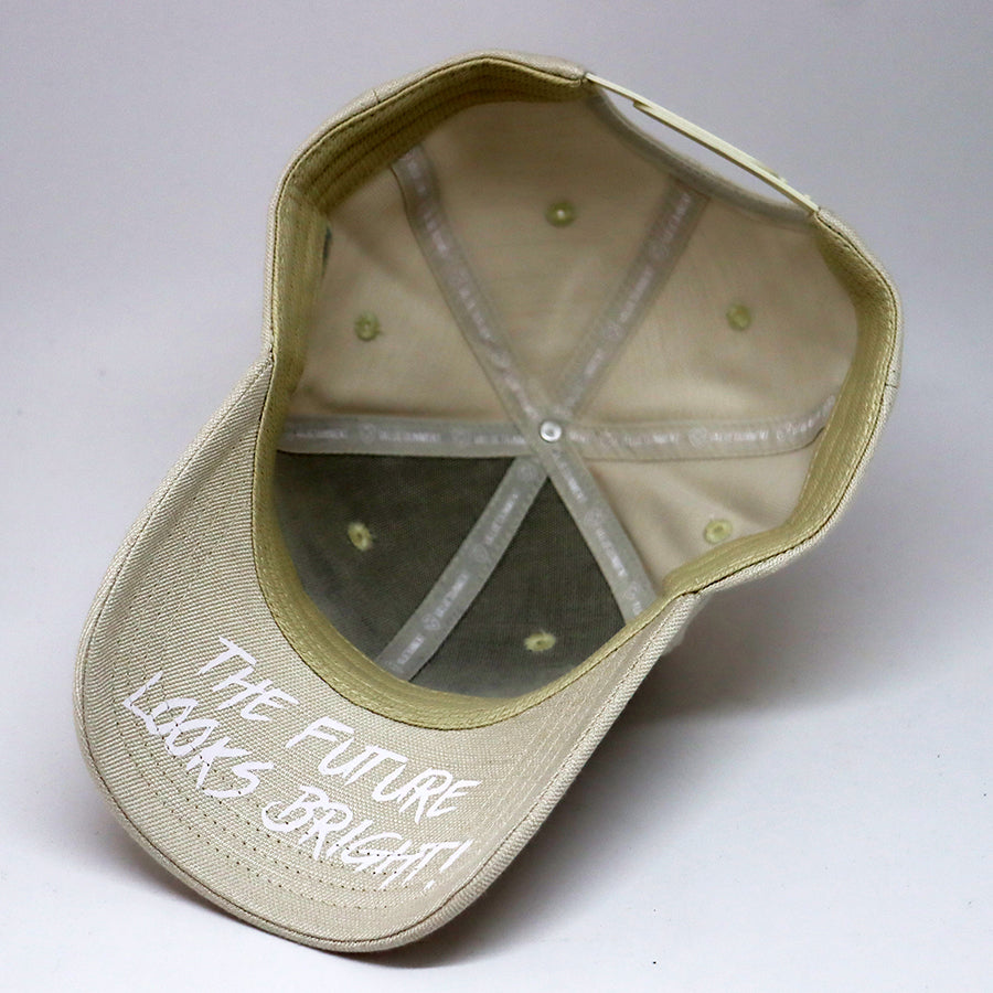 Future Looks Bright Ivory Cream Canvas Snapback Hat - Trendy Unisex Baseball Cap for Outdoor, Streetwear & Casual Fashion