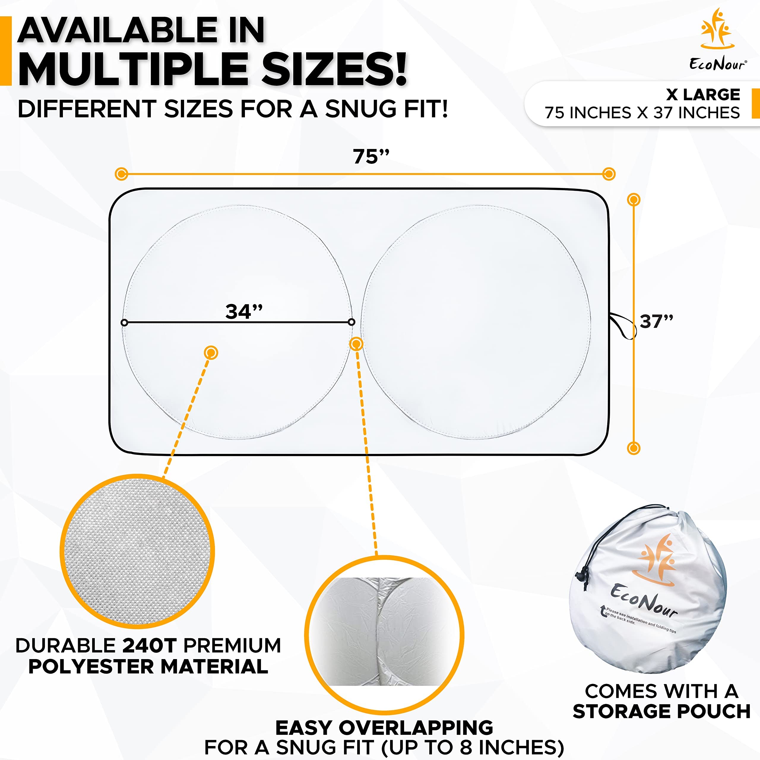 20”x12” Car Windshield Sun Shade + Side Window Shades (4 Pack) & 39”x17” Rear Window Sun Shade | Complete UV Protection for Baby & Child Safety | Car Interior Accessories for Summer Heat | Perfect for Road Trips, School Runs & Family Travel