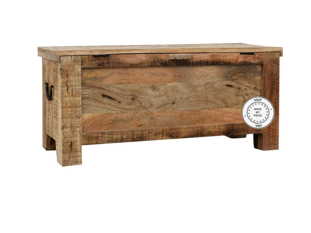 Hand Carved Indian Wooden Storage Chest Box - Natural Teak Wood Jewelry & Keepsake Organizer for Home Decor, Bedroom, Living Room & Office