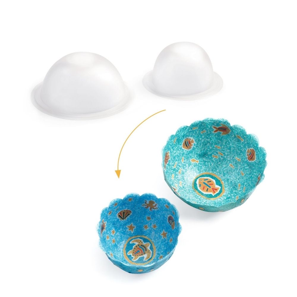 DIY Paper Bowls Kit - Create 2 Ocean-Themed Decorative Bowls for Home Decor & Kids Crafts | Perfect for Beach House Decorations, Party Favors & Creative Gift Ideas
