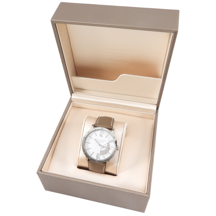 Bvlgari Calibro 43mm Stainless Steel Automatic Power Reserve Men's Watch 101870 - Luxury Dress Watch for Business & Formal Occasions