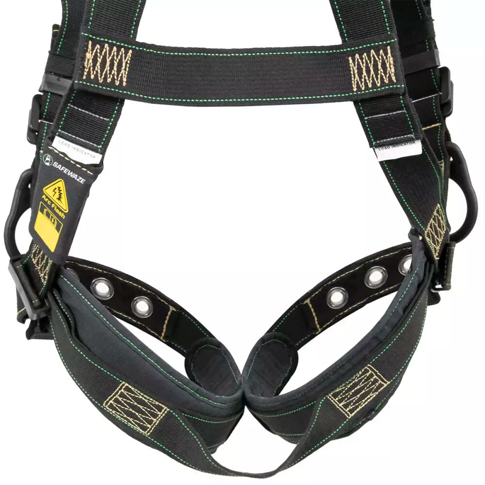 Arc Flash Full Body Harness with DE 3D, DE QC Chest, DE FD & TB Legs - Heavy Duty Fall Protection for Construction, Roofing & Industrial Work Safety
