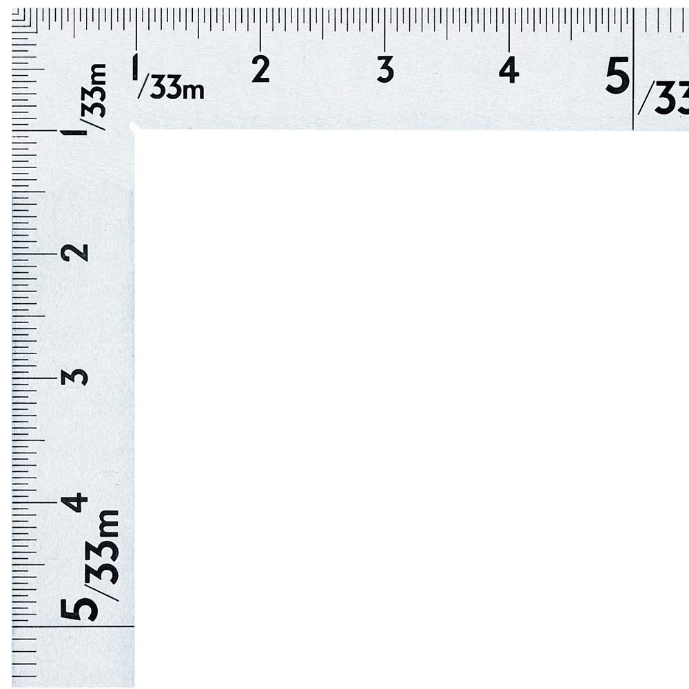 Shinwa 1818AH 63411 Stainless Steel Curved Scale Ruler - 2 x 1 Inch Medium Metal Universal Measuring Tool for DIY, Woodworking & Engineering Projects