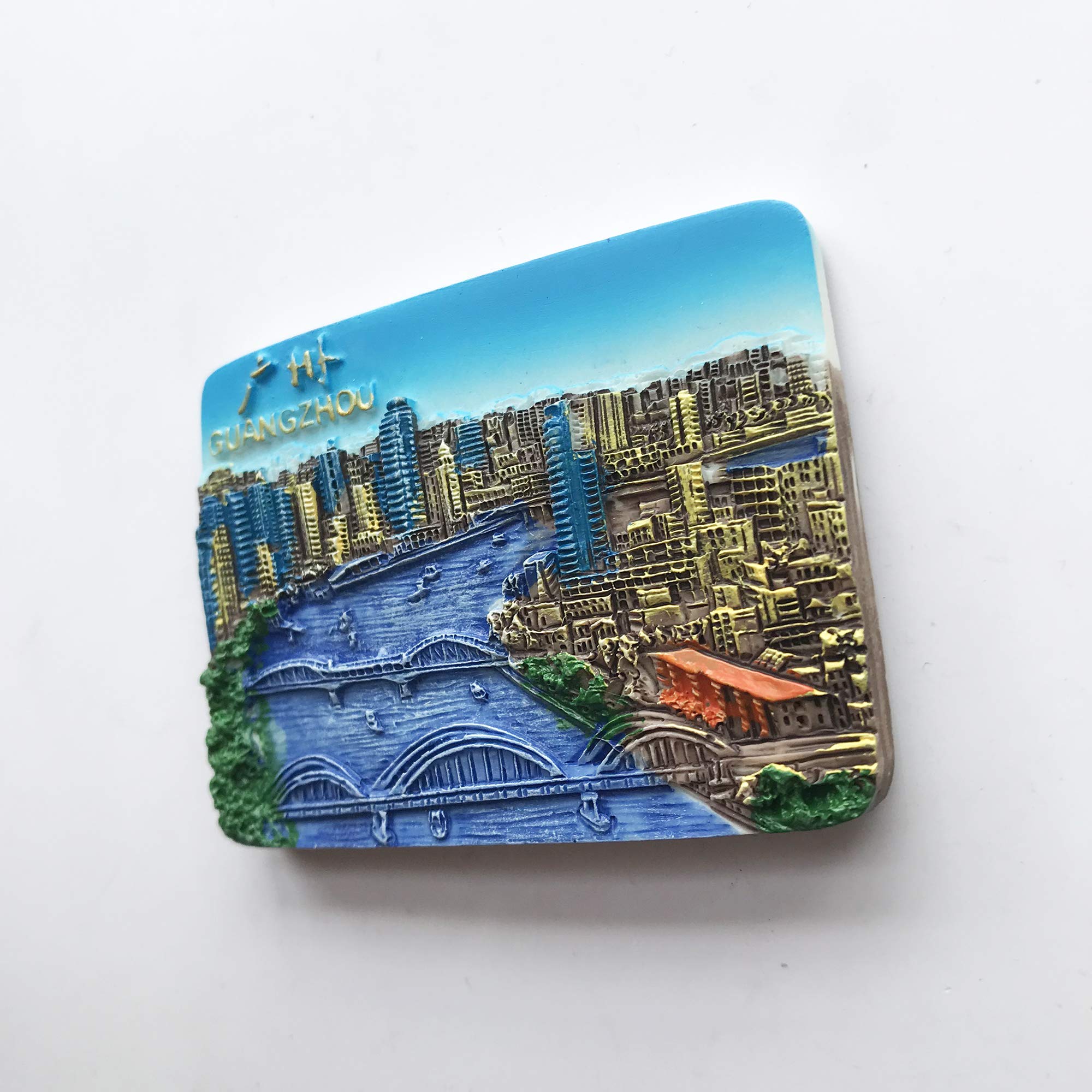 3D Guangzhou China Refrigerator Magnet - Famous Tourist Souvenir, Resin Fridge Magnet for Home & Kitchen Decoration - Perfect for Travel Memories, Gifts & Fridge Organization