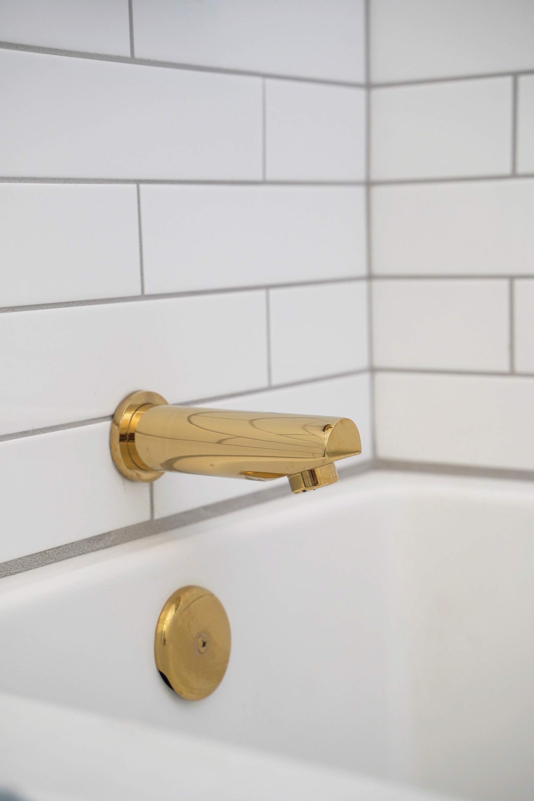 Kingston Brass KB86520CQL Claremont 6-Inch Tub and Shower Faucet in Polished Brass - Perfect for Bathroom Renovation & Luxury Spa Experience