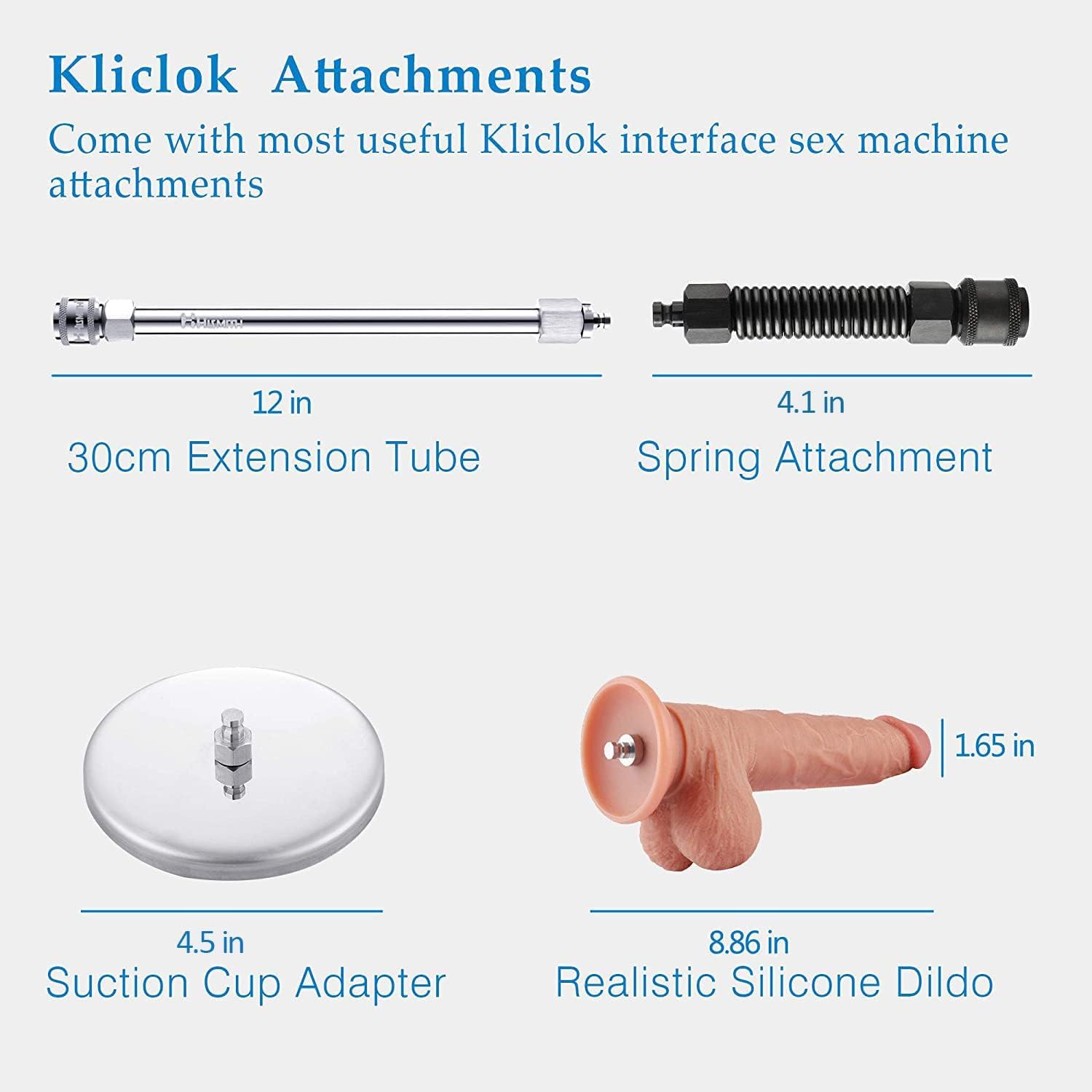 Premium Hismith Sex Machine - Automatic Thrusting Dildo with KlicLok Connector, Adult Love Toy for Couples & Solo Play, Includes Adapters & Attachments Bundle - Perfect for Bedroom Fun & BDSM Exploration