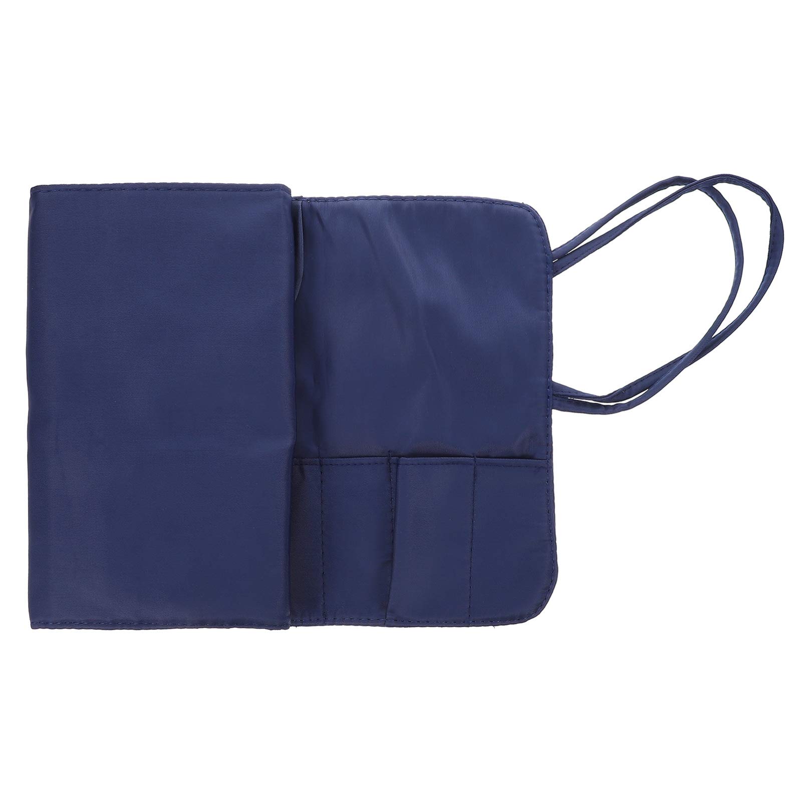 FOMIYES Travel Makeup Brush Organizer - Waterproof Nylon Cosmetic Pouch with Foldable Design, Blue Makeup Bag for Brushes & Toiletries | Perfect for Travel, Gym & Daily Use