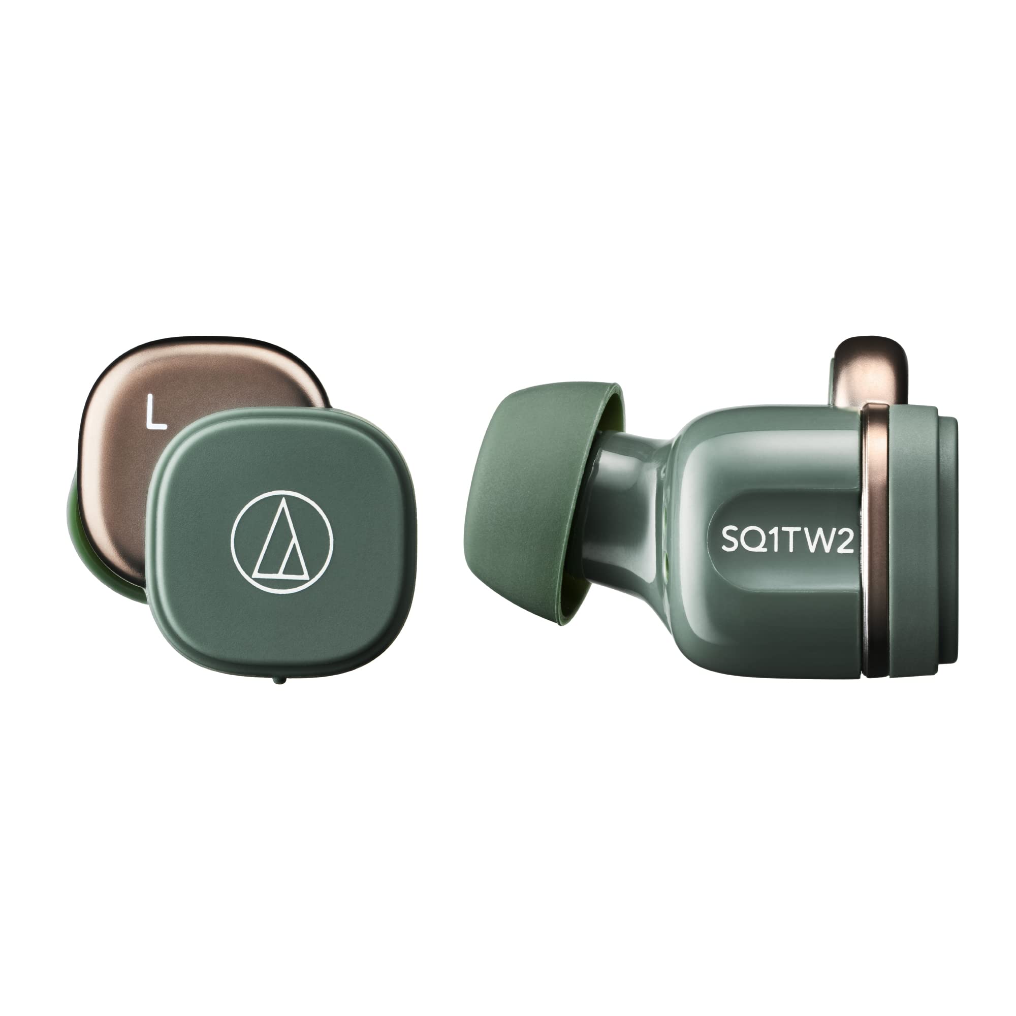 Audio-Technica ATH-SQ1TW2GR Wireless Bluetooth Headphones - True Wireless Earbuds with Noise Isolation, 20H Battery Life (Forest Green) | Perfect for Gym, Commuting & Travel