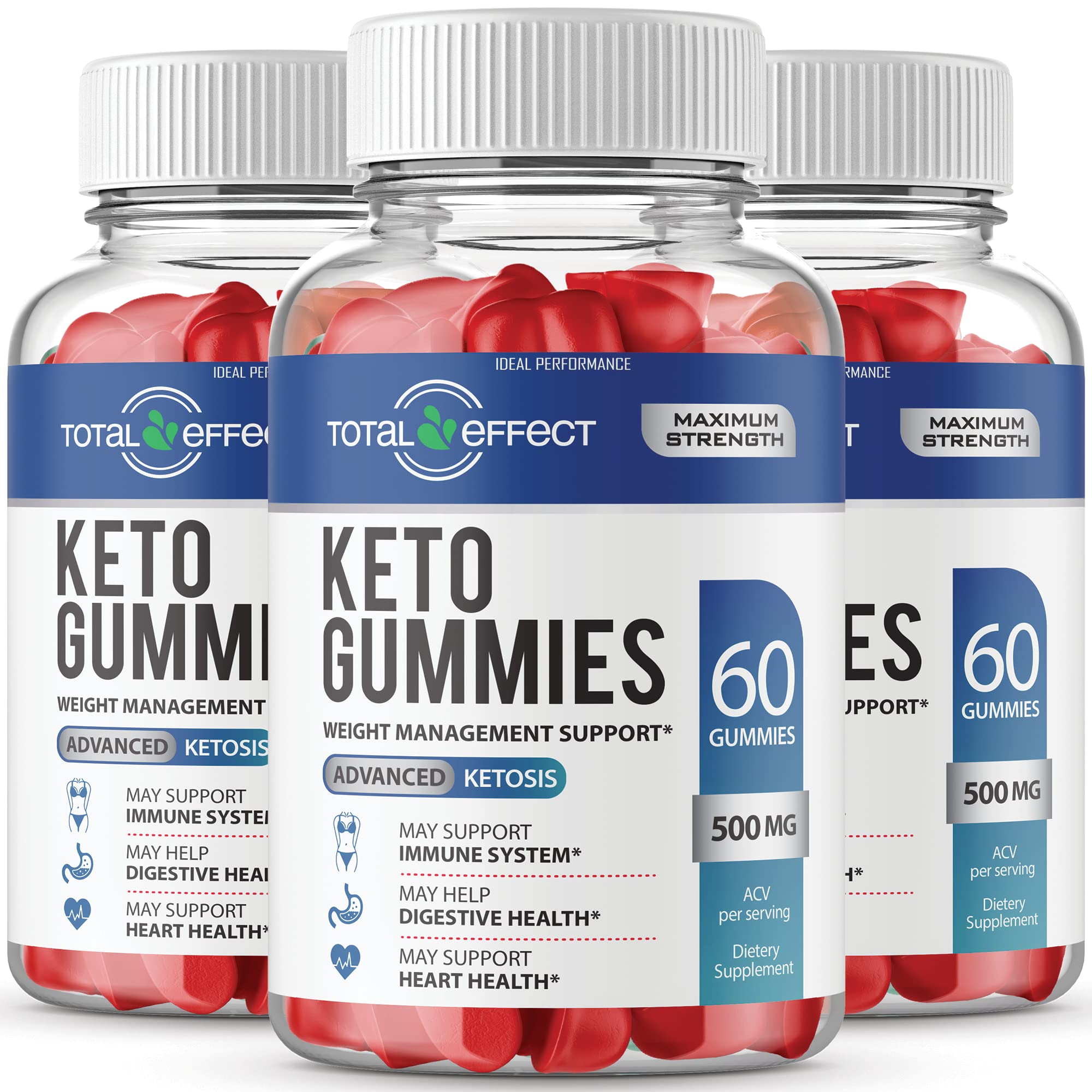 Total Effect Keto Gummies (3 Pack - 180 Gummies) | Sugar-Free Ketogenic Supplement for Weight Loss & Energy | Perfect for Low-Carb Diet, Fitness Routine & On-the-Go Snacking