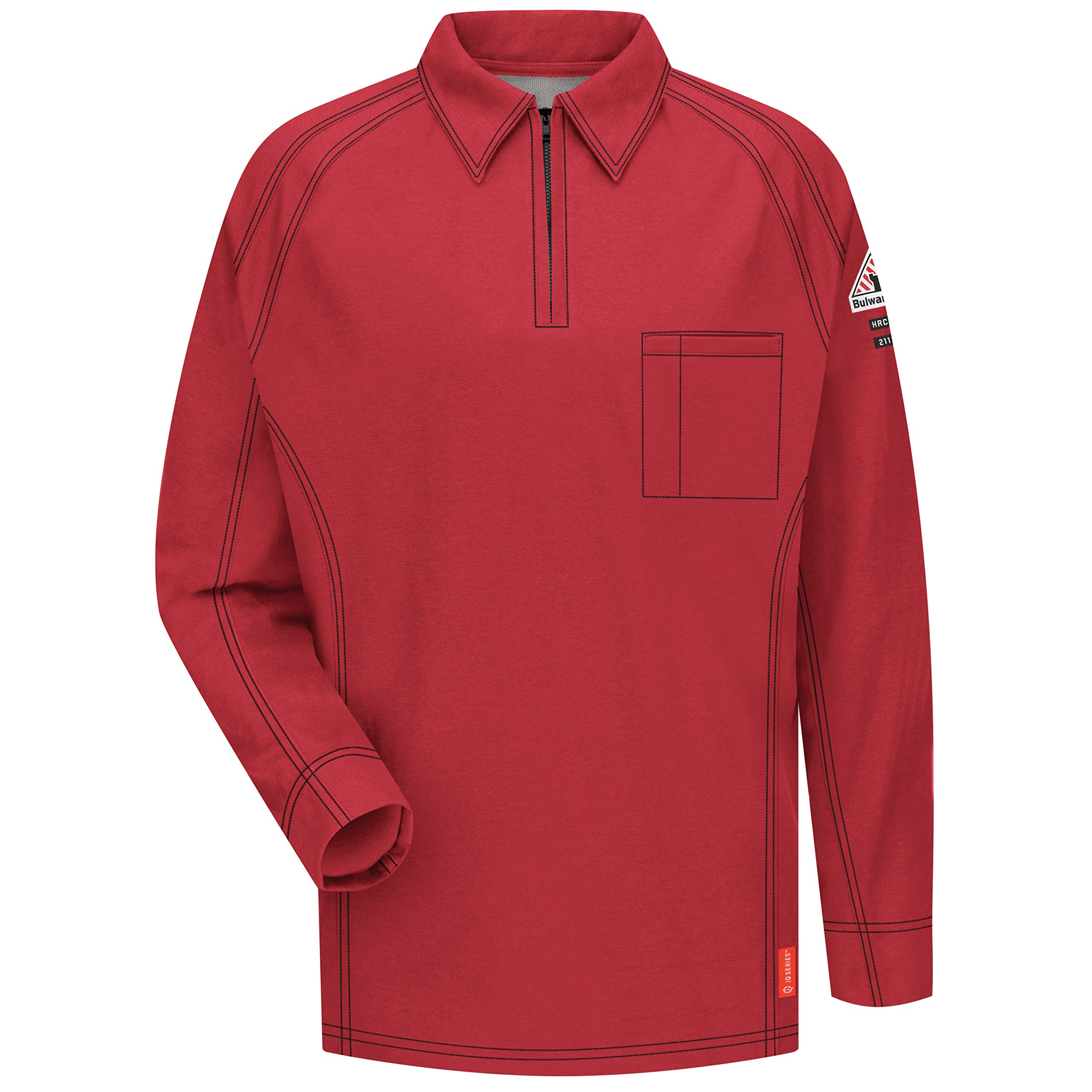 Bulwark Men's Big and Tall IQ Series Comfort Knit Polo Shirt - Long Sleeve, Red, Large - Perfect for Work, Casual Wear & Outdoor Activities