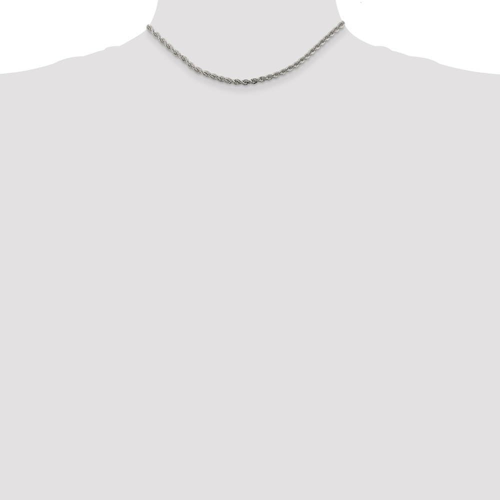 3mm Sterling Silver Rope Chain Necklace - Elegant for Daily Wear