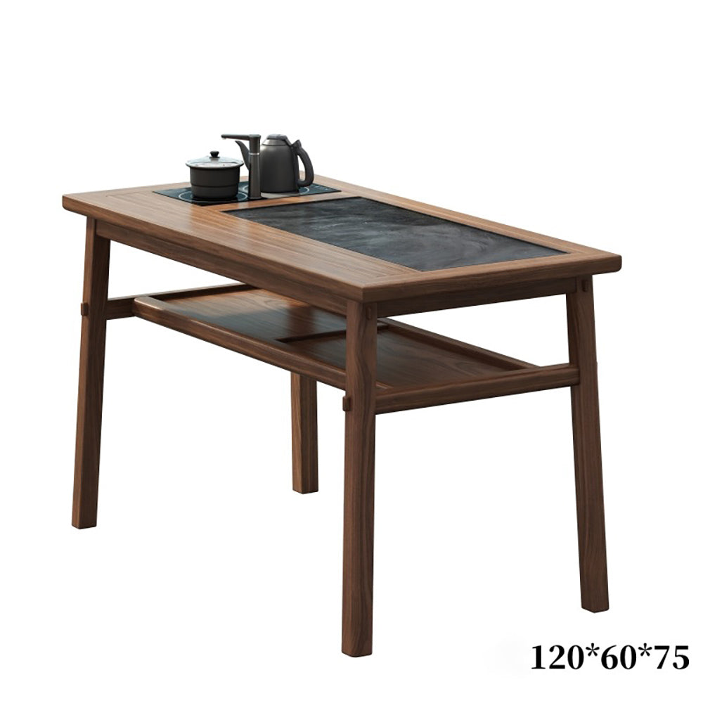 Handcrafted Elm Wood Tea Table - Rustic Small Side Table for Living Room, Bedroom, or Patio - Perfect for Tea Time, Reading Nook, or Home Decor