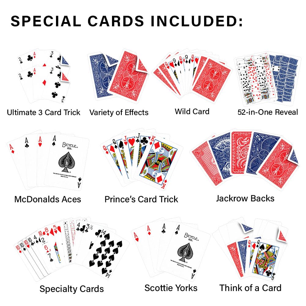 Magic Makers Packet Killer Bicycle Deck - 50 Amazing Card Tricks with Special Printed Bicycle Playing Cards | Perfect for Magicians, Cardistry & Street Performances