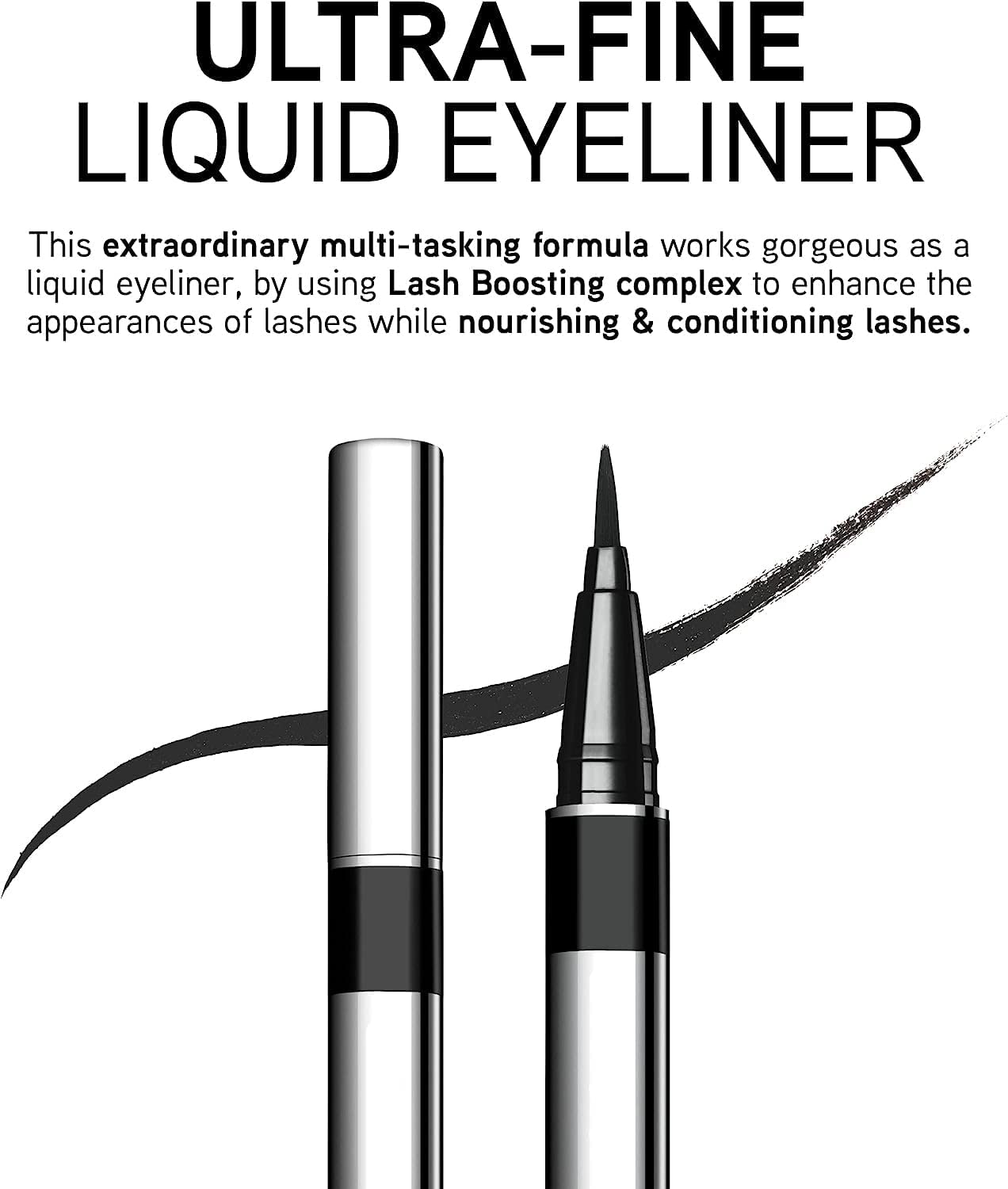 Black Eyebrow Pen with Fork Tip - Waterproof & Smudgeproof Microblading Eyebrow Pencil for Natural Defined Brows | Includes Eyebrow Brush & Eyeliner | Perfect for Daily Makeup, Salon Use & Special Occasions