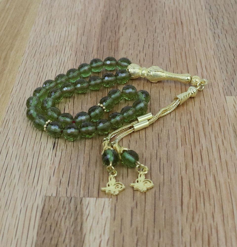 Luxury Islamic Tesbih Prayer Beads - 33 Count Zultanite & Sterling Silver Tughra Design | Perfect for Daily Dhikr, Gift Giving & Spiritual Practice