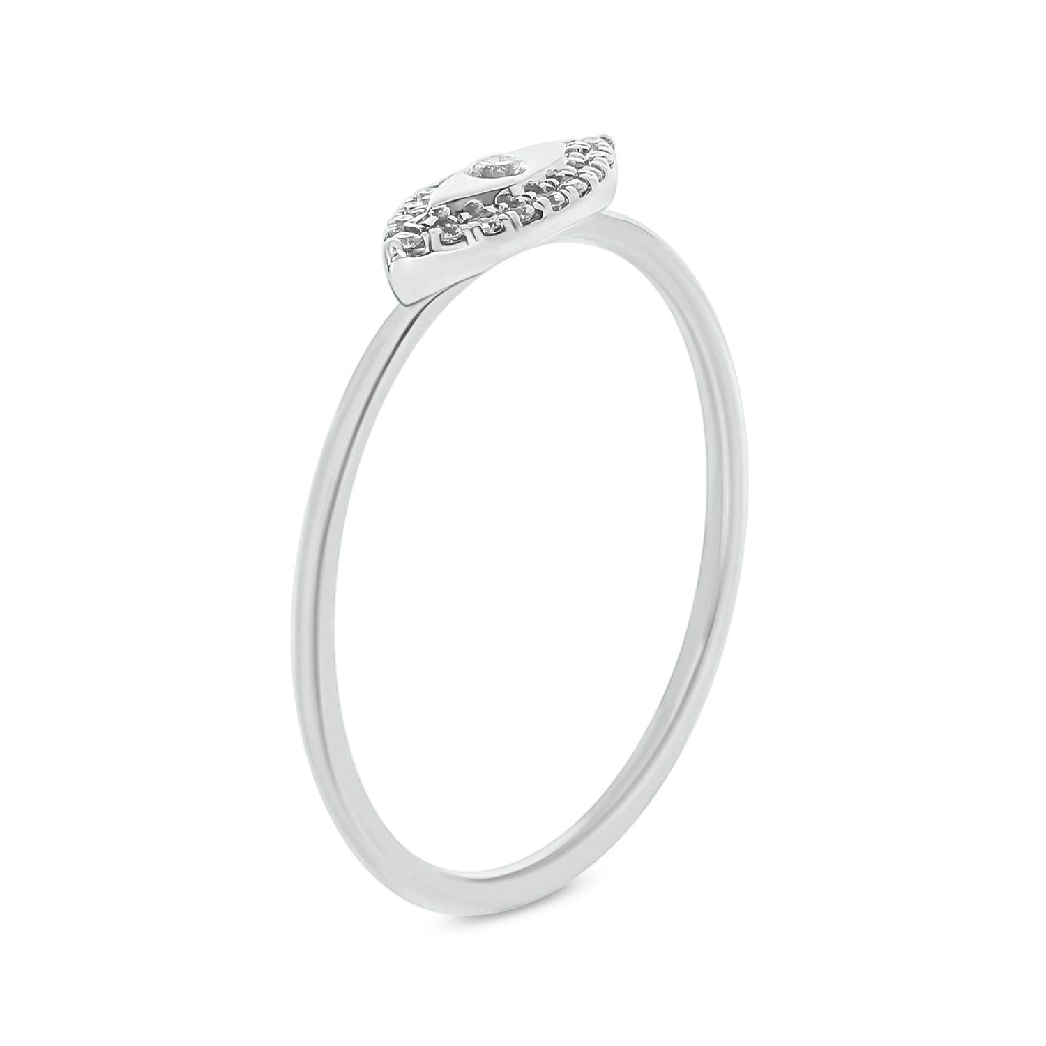 1/10cttw Diamond Evil Eye Ring for Women - 14k Yellow Gold, Rose Gold or White Gold - Round White Diamond Accent - Perfect for Protection, Gifts & Everyday Wear