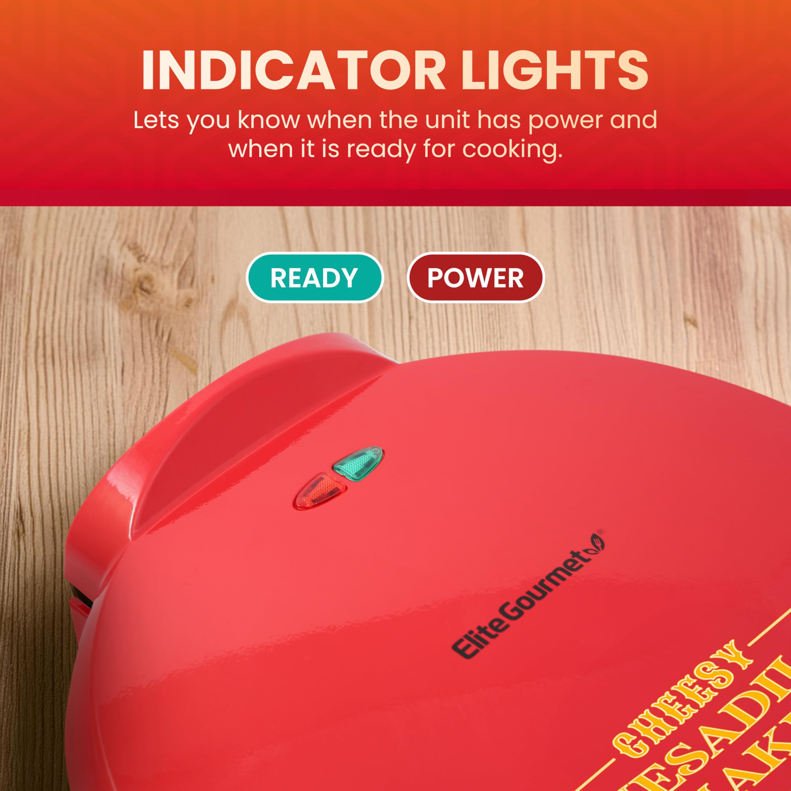 Elite Gourmet EQD-118 Electric Quesadilla Maker with Non-Stick 11