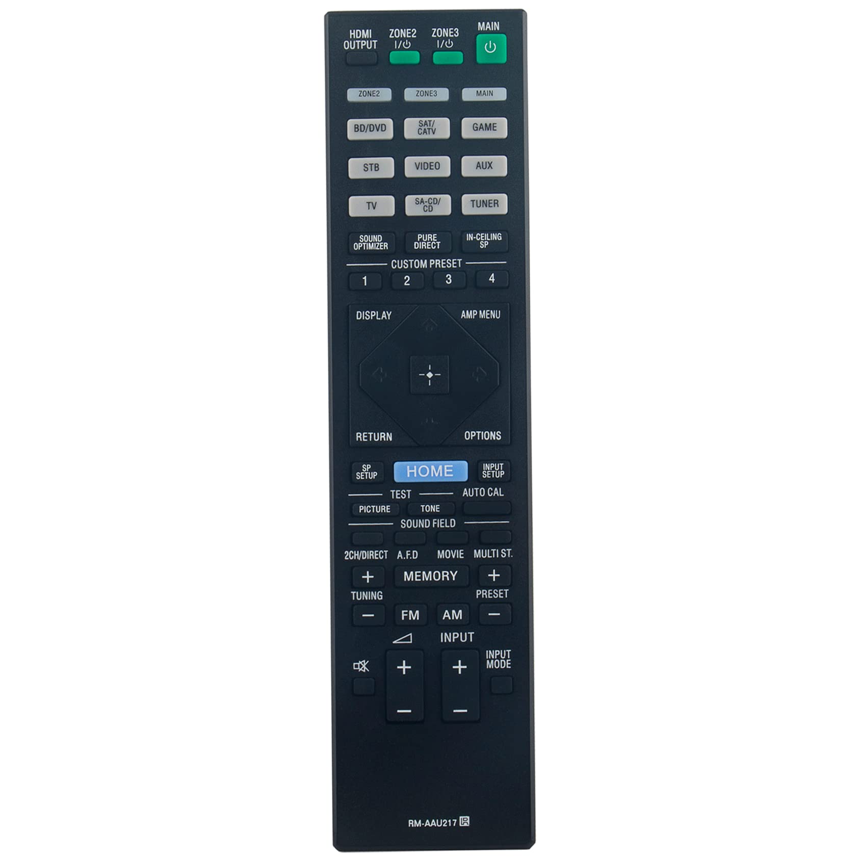 Original Remote Control Replacement for Sony STR-ZA5000ES/ZA3100ES/ZA2100ES/ZA1100ES Multi-Channel AV Receiver - Perfect for Home Theater & Audio System Setup