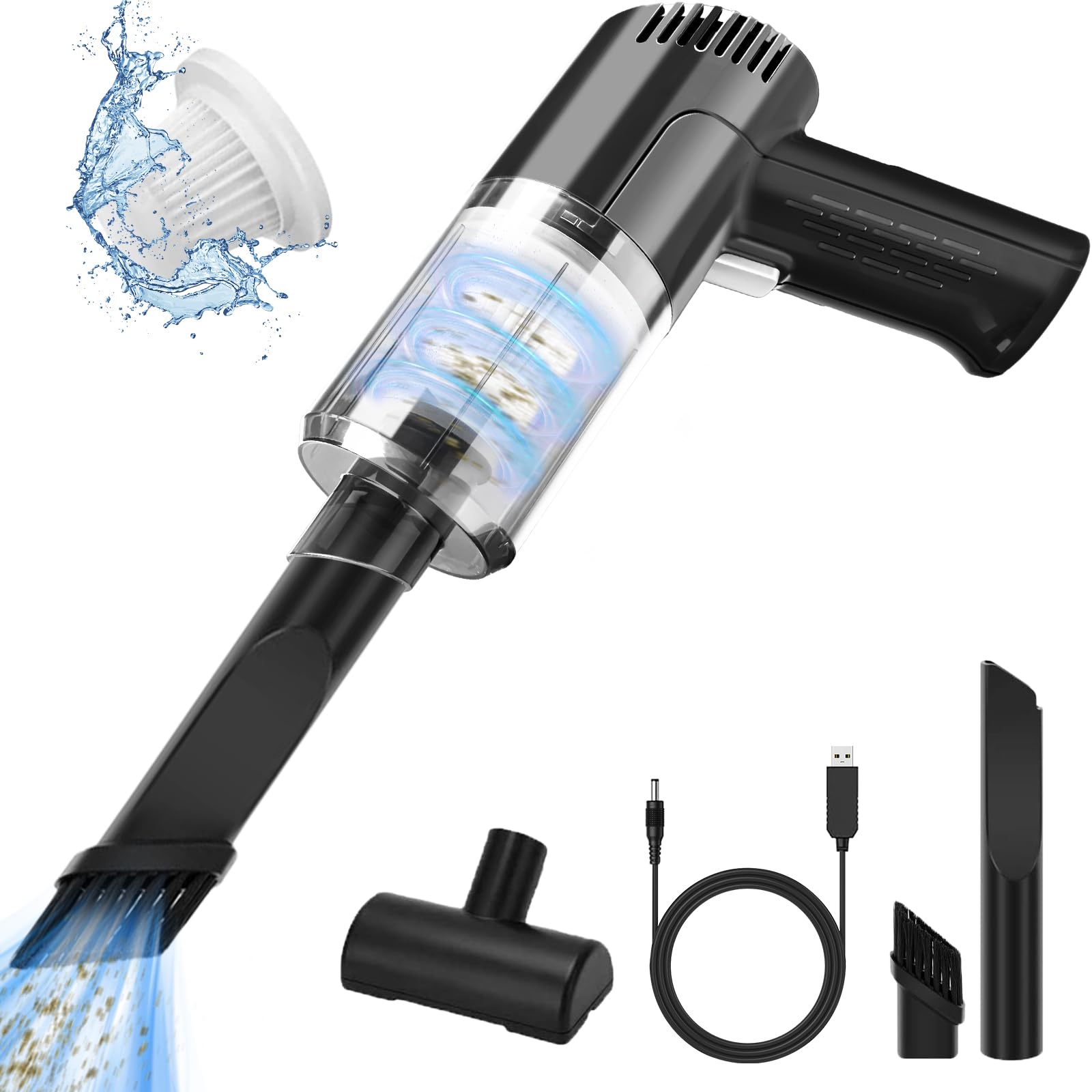 Portable 9000Pa Cordless Vacuum - Powerful Handheld Wet/Dry Vac for Car, Home & Office Cleaning