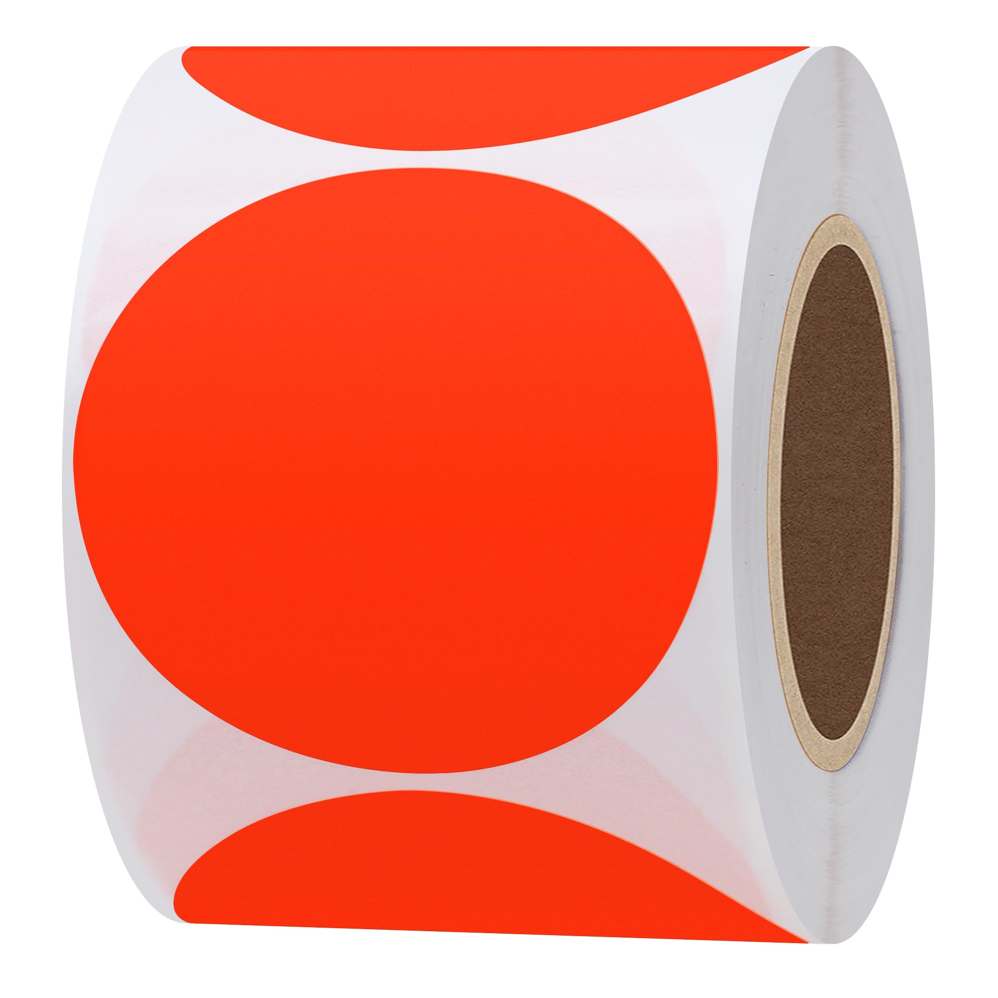 Hybsk 2 Inch Fluorescent Red Blank Shooting Target Stickers - 300 Adhesive Bullseye Pasters per Roll for Gun Range, Archery & Firearm Practice - High Visibility Training Accessories