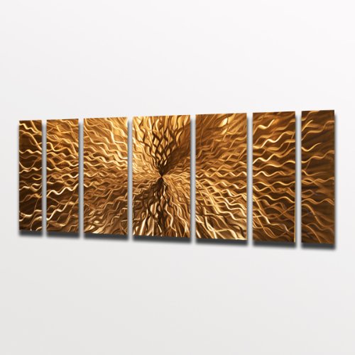 Modern Abstract Copper Metal Wall Sculpture - Contemporary Artwork for Home & Office Decor | Perfect for Living Room, Bedroom, or Entryway