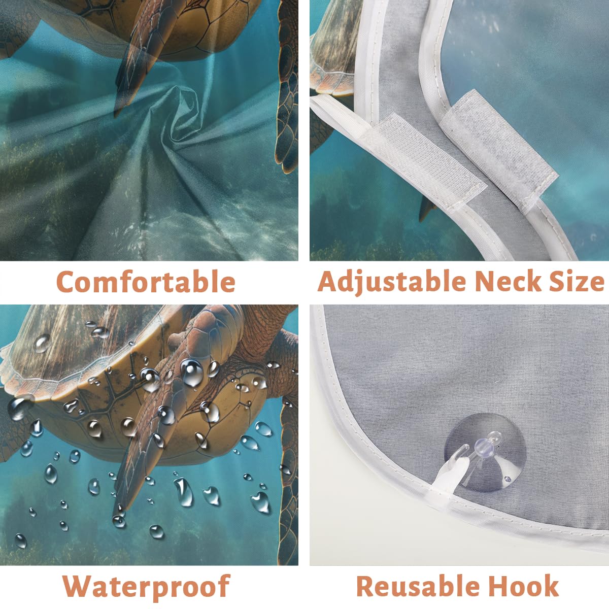 Men's Sea Turtle Beard Shaving Bib - Waterproof Hair Dye & Makeup Apron for Barbers, Stylists & Home Grooming - Sink Hair Catcher for Beard Trimming & Haircutting - Perfect Salon & Home Use Accessory