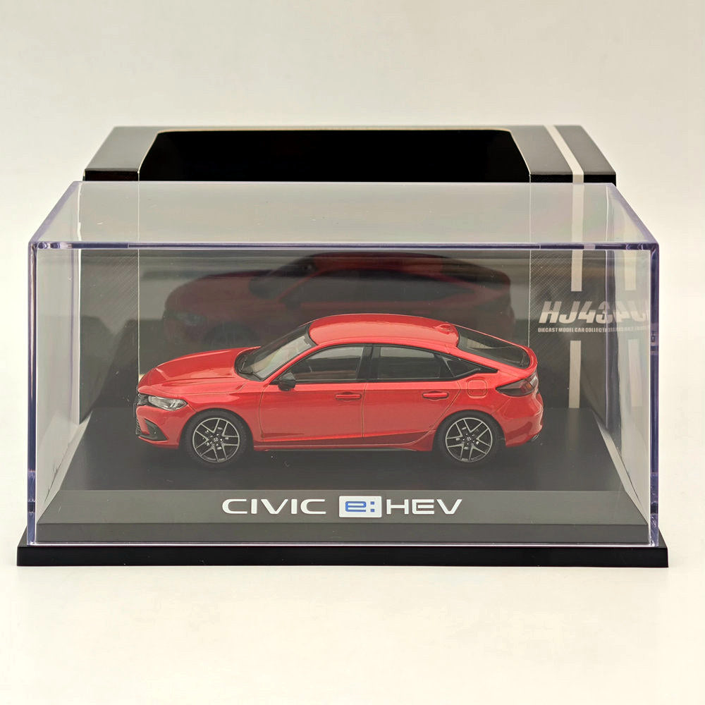 1/43 Scale Honda Civic FL4 E-HEV Premium Diecast Model Car - Crystal Red Metallic - Collectible Hobby Japan Toy for Display & Gift Giving