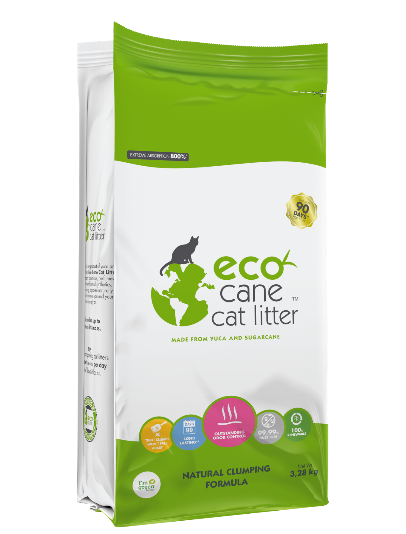 Eco-Friendly Natural Scented Cat Litter - 7.23lb (3.28kg) Biodegradable Clumping Kitty Litter for Odor Control | Perfect for Multi-Cat Homes & Small Spaces