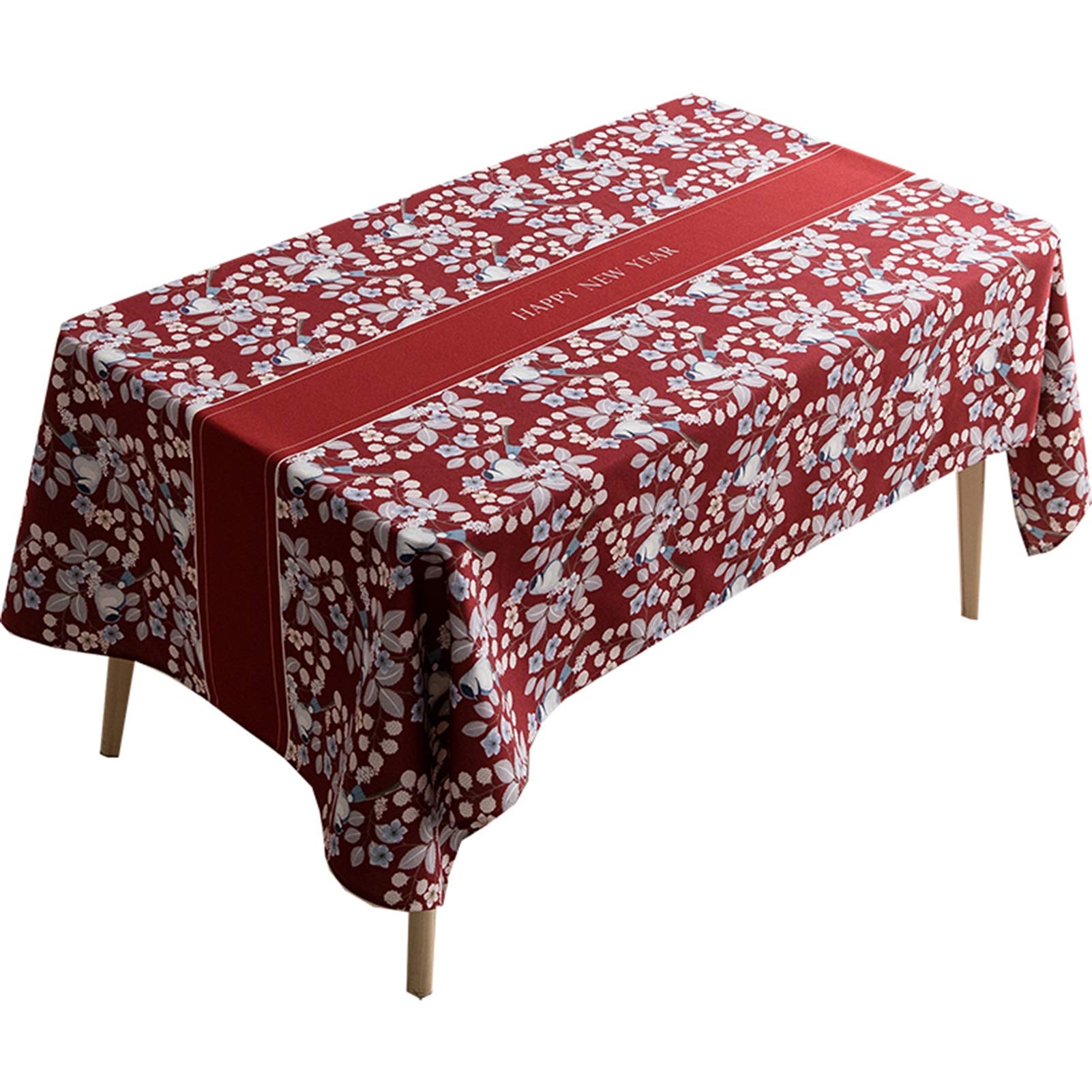 Red Tablecloth for Rectangle Tables - Durable Fabric for Kitchen, Dining & Parties