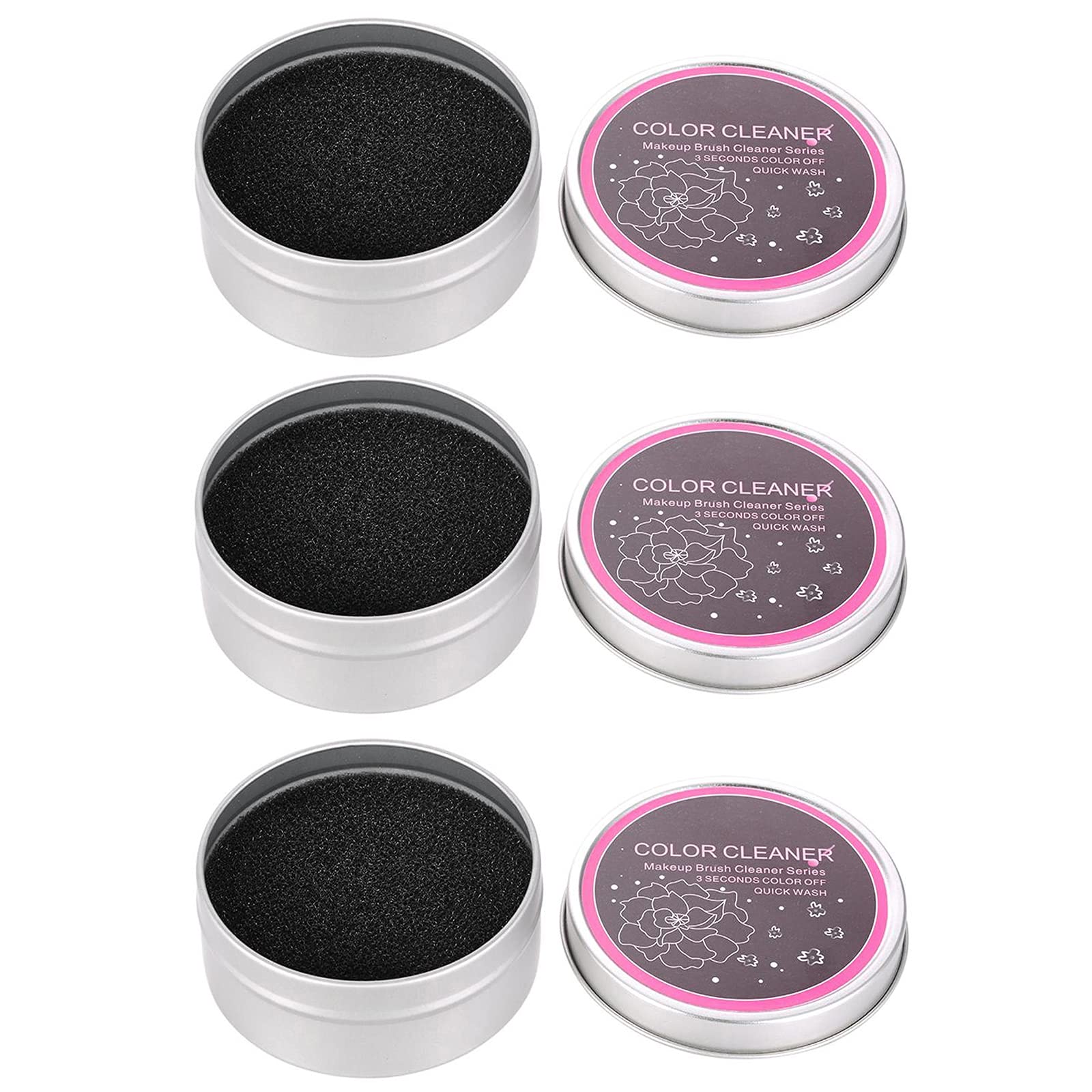 3Pcs Makeup Brush Cleaner Sponge Set - Quick Dry Brush Cleaning Tool for Eyeshadow & Blush Removal | Perfect for Professional Makeup Artists & Home Beauty Routines