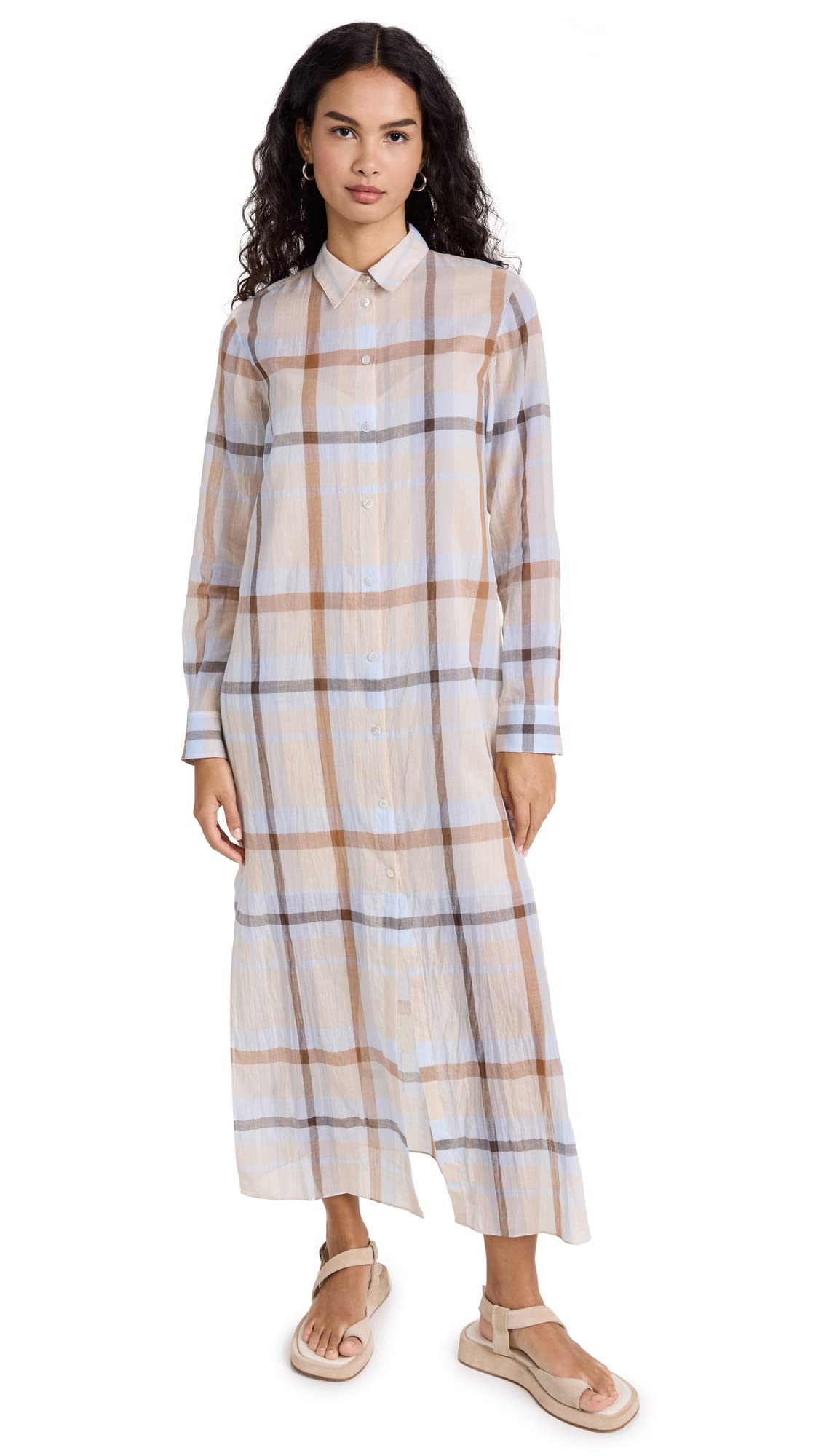 Theory Women's Slim Fit Long Sleeve Shirt Dress - Office Wear, Casual Outfits & Spring Fashion Staple