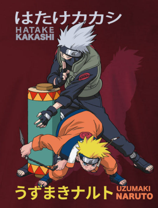 Naruto Kakashi Burgundy T-Shirt - Anime Cosplay Casual Wear for Fans & Collectors | Perfect for Conventions, Cosplay, and Everyday Fashion