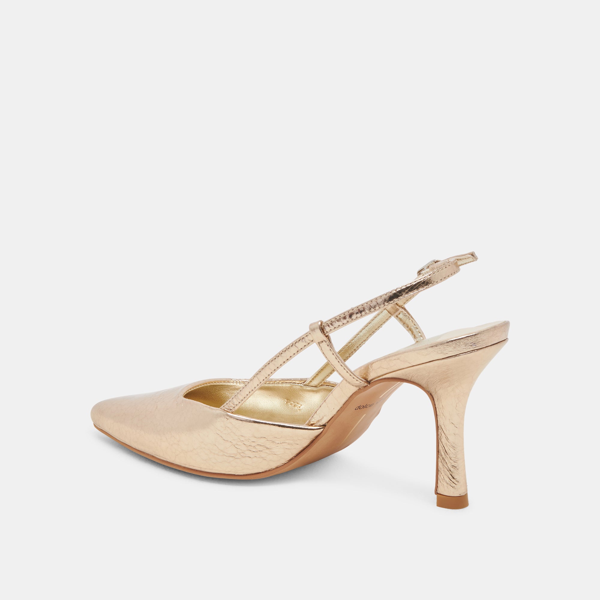 Distressed Leather Gold Heels for Women - Elegant High Heels for Parties, Weddings & Evening Events