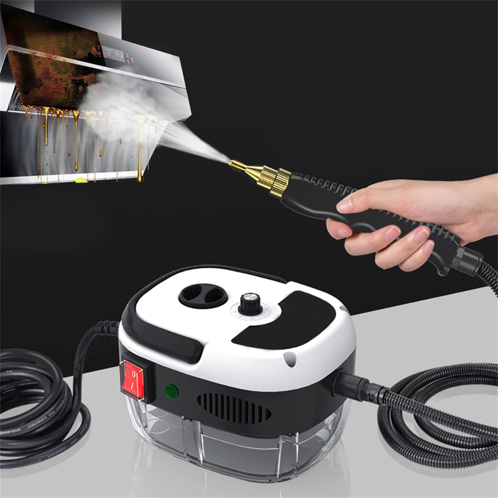 2500W Handheld Steam Cleaner for Home & Car - 110V Portable Steamer for Upholstery, Sofa, Car Seat, Range Hood & Bathroom Cleaning | Multi-Surface Steam Cleaner for Deep Cleaning & Sanitizing