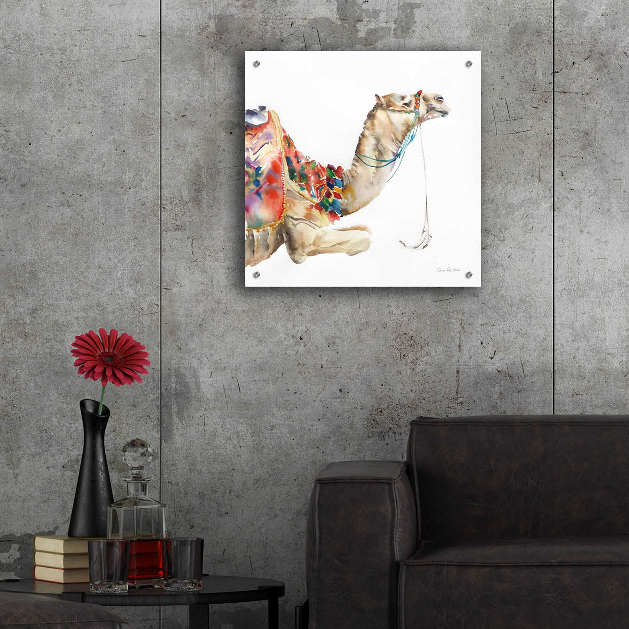 Desert Camel I Acrylic Glass Wall Art by Alan Majchrowicz - 24x24 Inches Modern Home Decor for Living Room, Bedroom & Office