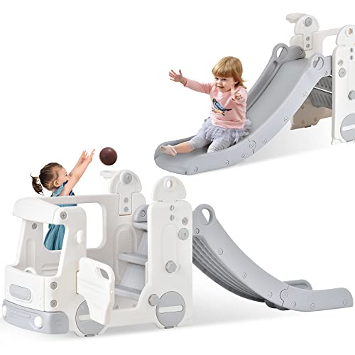 Merax ASTM Approved Safety Activity Play Center - Indoor & Outdoor Play Bus Slide for Toddlers & Kids - Perfect for Backyards, Daycares, and Playrooms