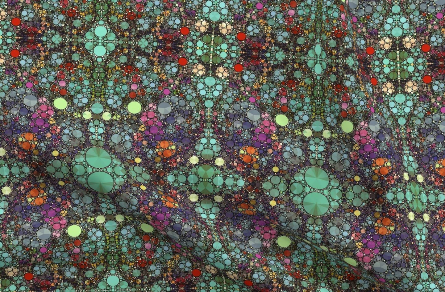 Time Bubbles Damask Spots Geek Chic Circles Abstract Printed Minky Fabric - Soft Fat Quarter for Sewing Baby Blankets, Quilt Backing & Plush Toys - DIY Crafting, Nursery Decor & Gift Making