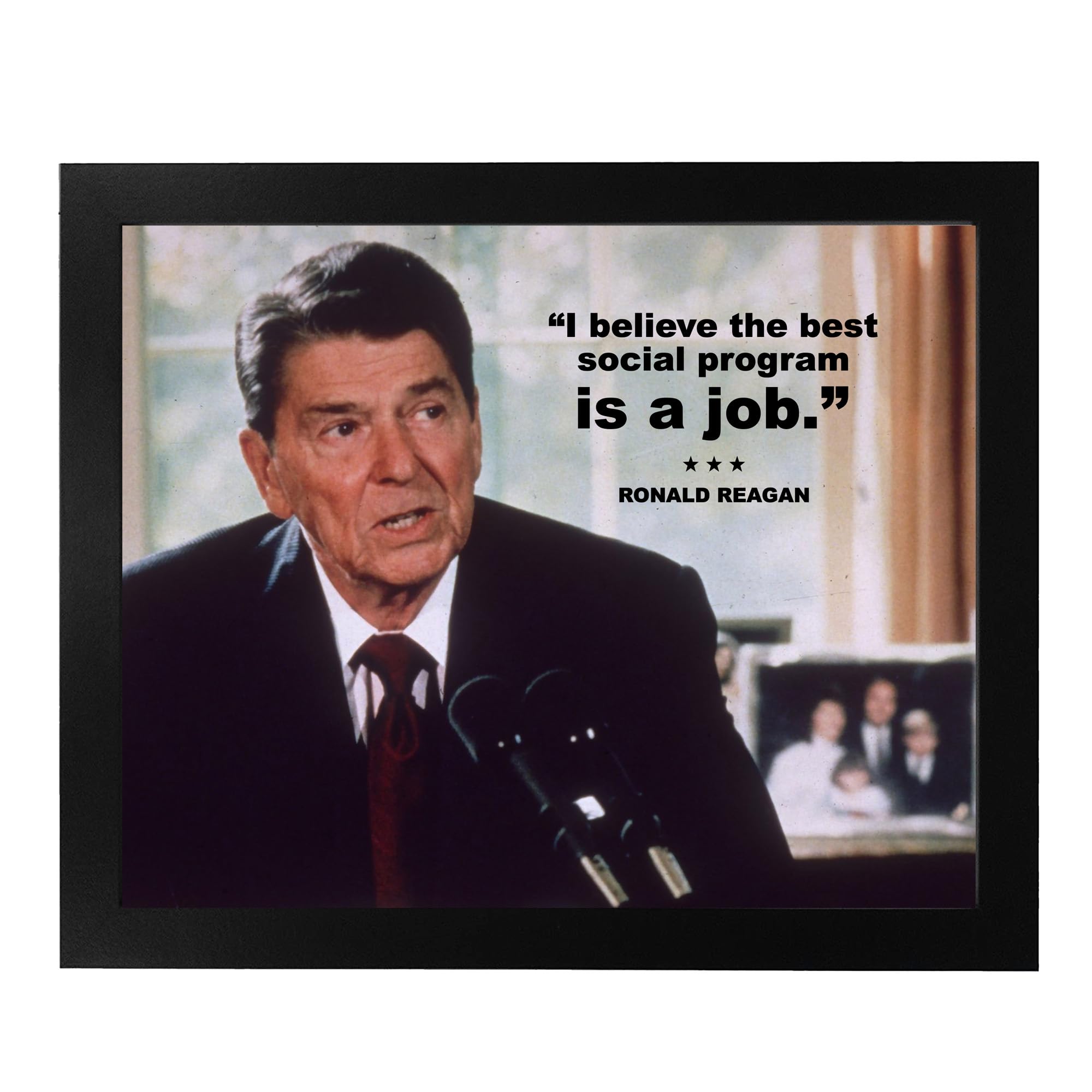 Ronald Reagan Motivational Patriotic Wall Art Poster - Inspirational Home Decor for Bedroom, Boys Room & 4th of July Celebrations | Unframed 8x10 Inches | Perfect for American History Enthusiasts & Patriotic Gift Giving