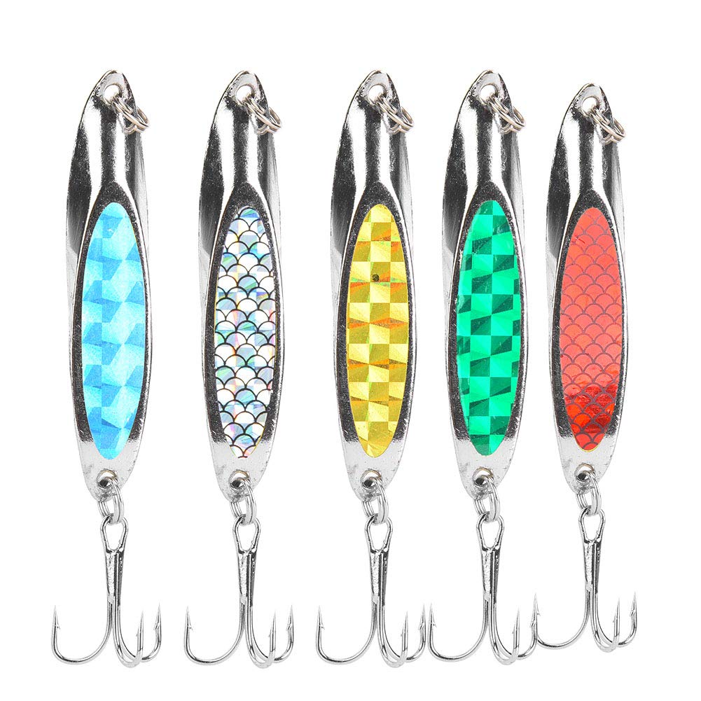 Sequin Artificial Fishing Lure - 9cm 21g Hard Metal Bait for Saltwater & Freshwater Fishing - Vibrant Colors to Attract Fish - Perfect for Bass, Trout, and Saltwater Game Fish