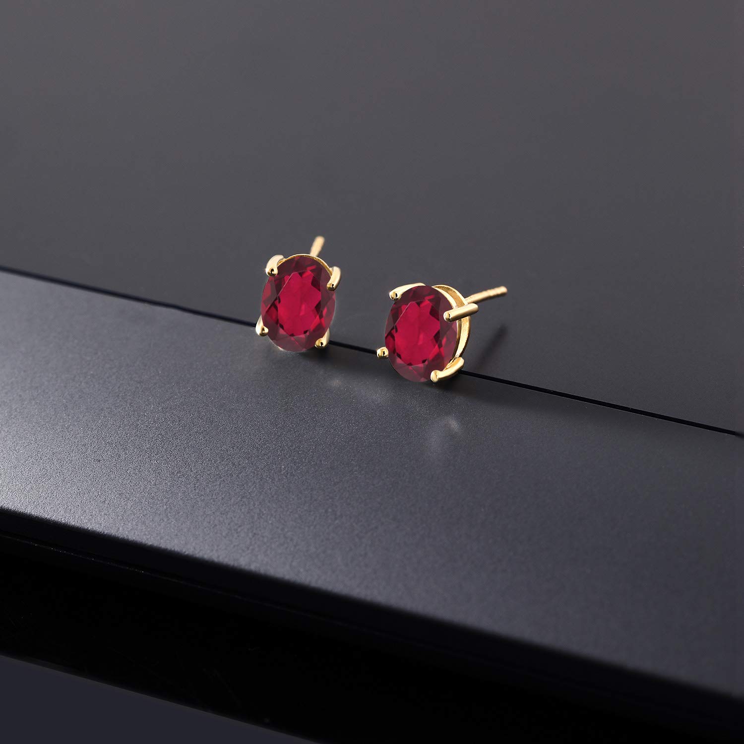 14K Gold 8X6MM Oval Birthstone Stud Earrings for Women & Men | Gemstone Jewelry Gift for Anniversary, Birthday & Special Occasions