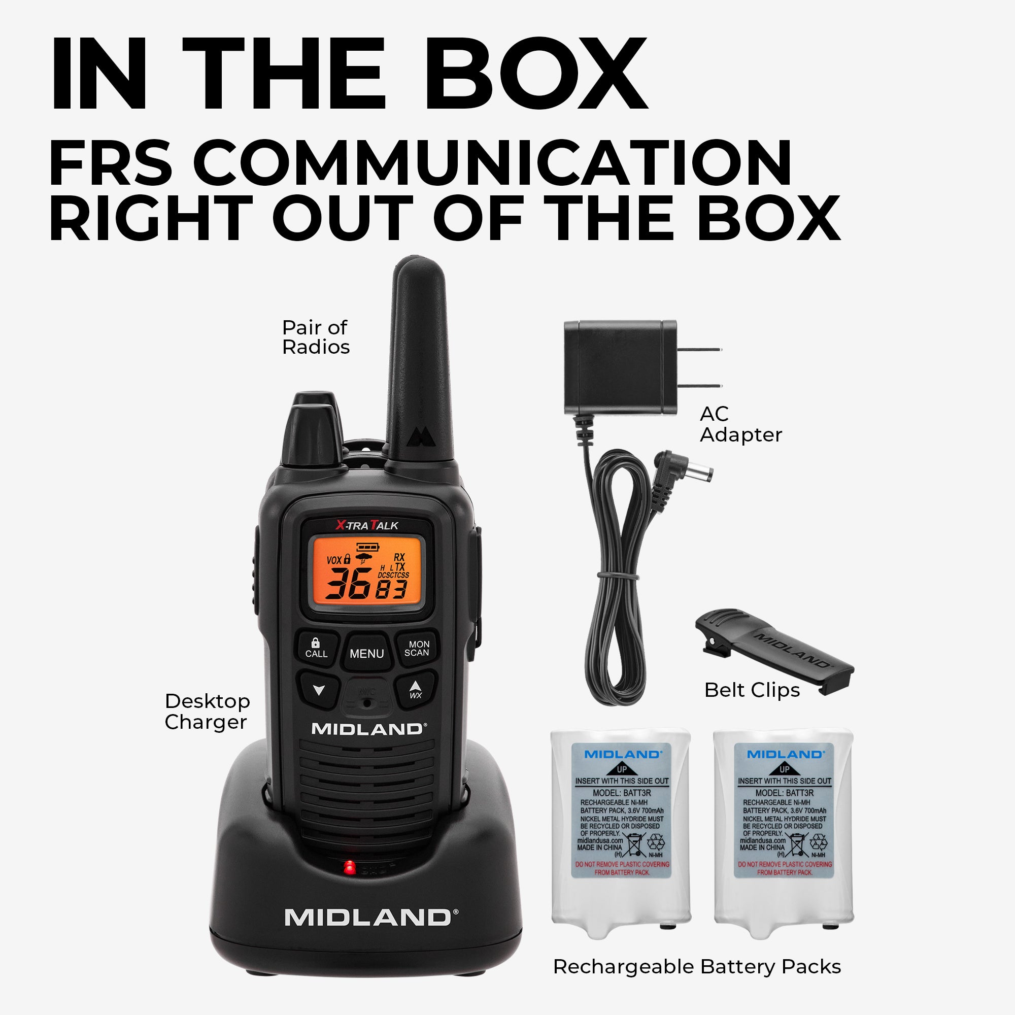 LXT600 FRS License-Free Walkie Talkies 2 Pack - Long Range Two-Way Radios for Outdoor Adventures, Hiking, Camping & Emergency Communication